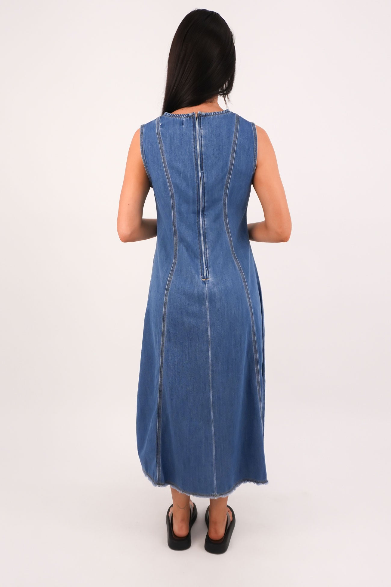 Solene Denim Dress Mid Blue