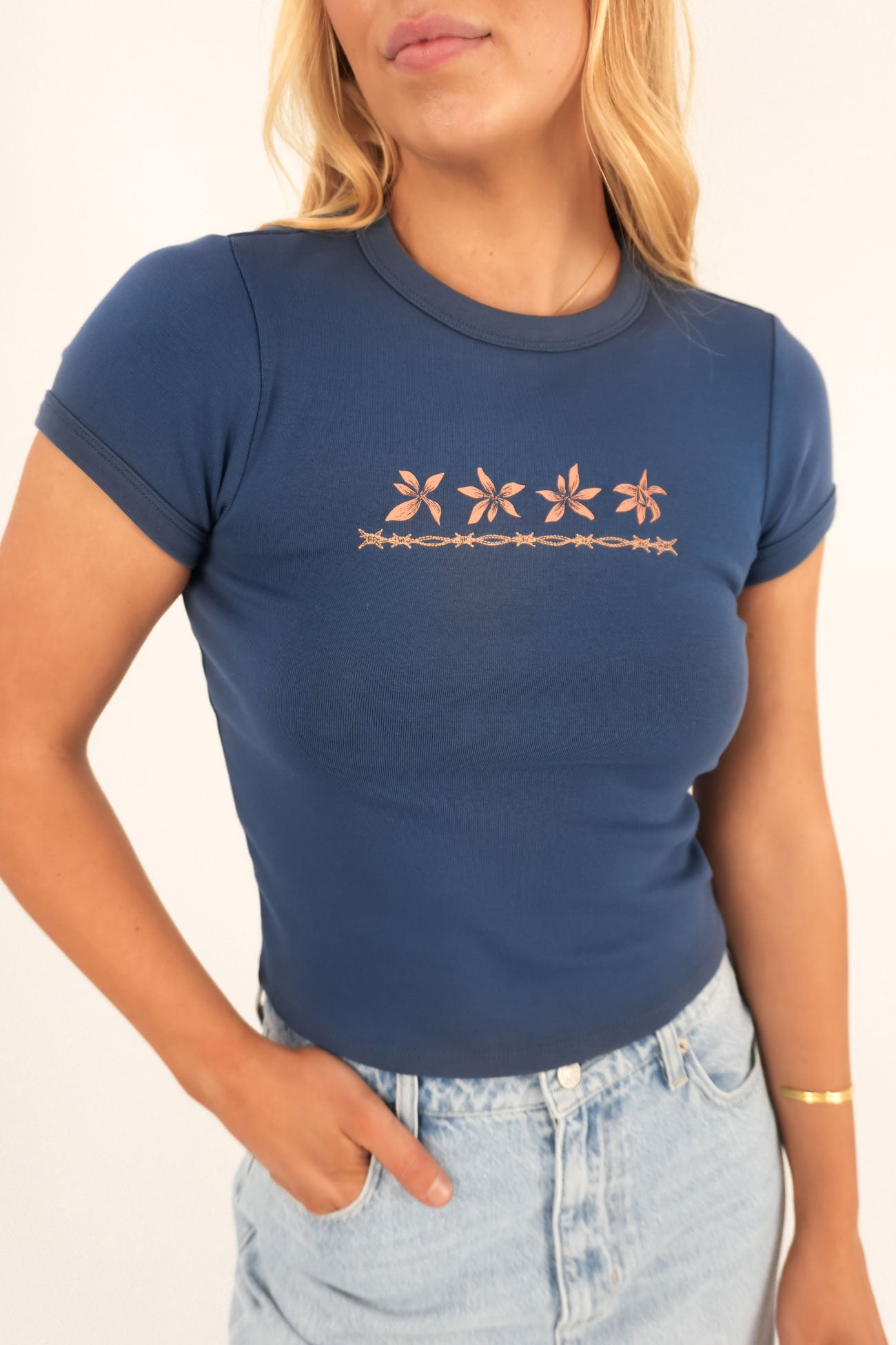 Stoney Time Ringer Tee Harbor Blue