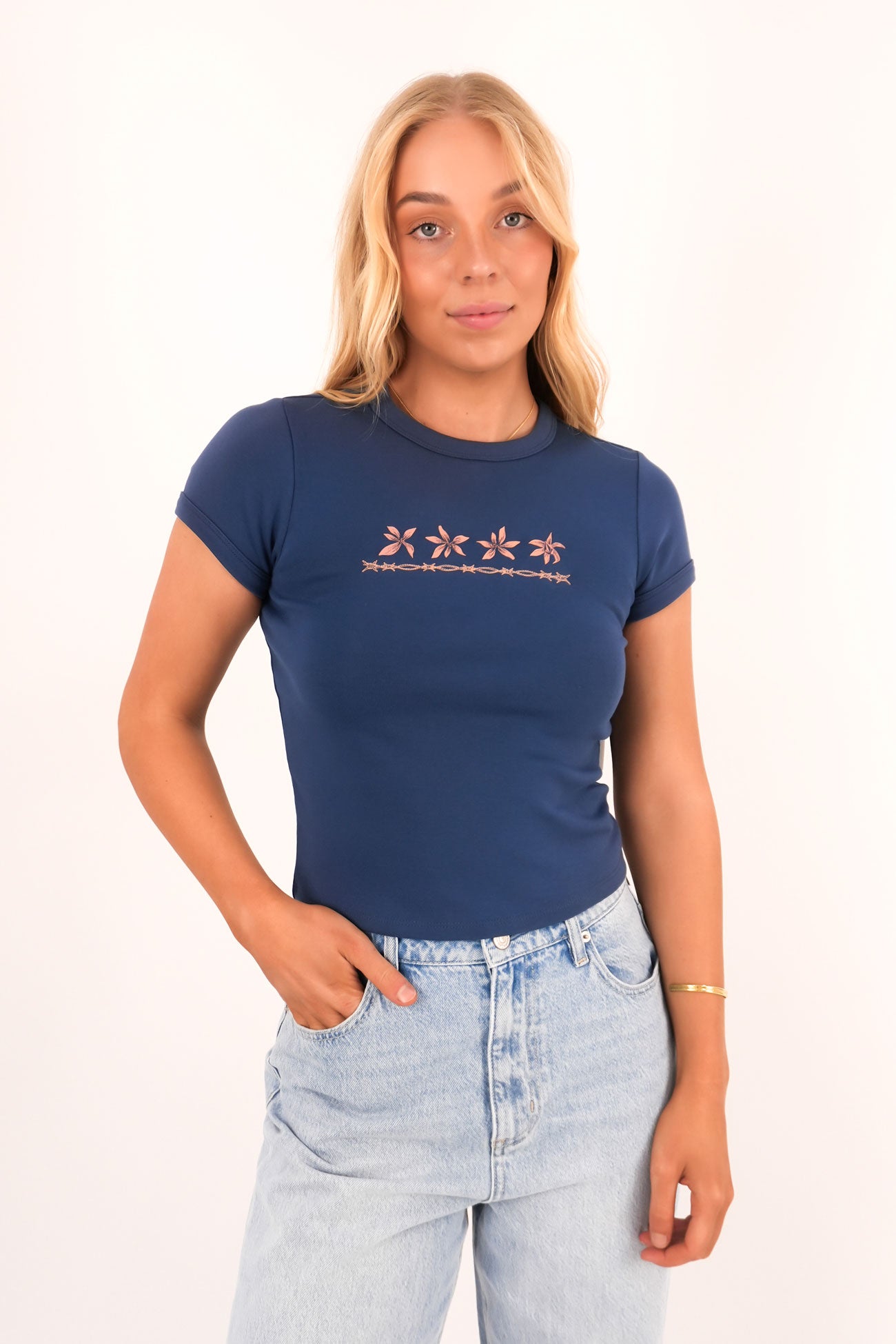 Stoney Time Ringer Tee Harbor Blue