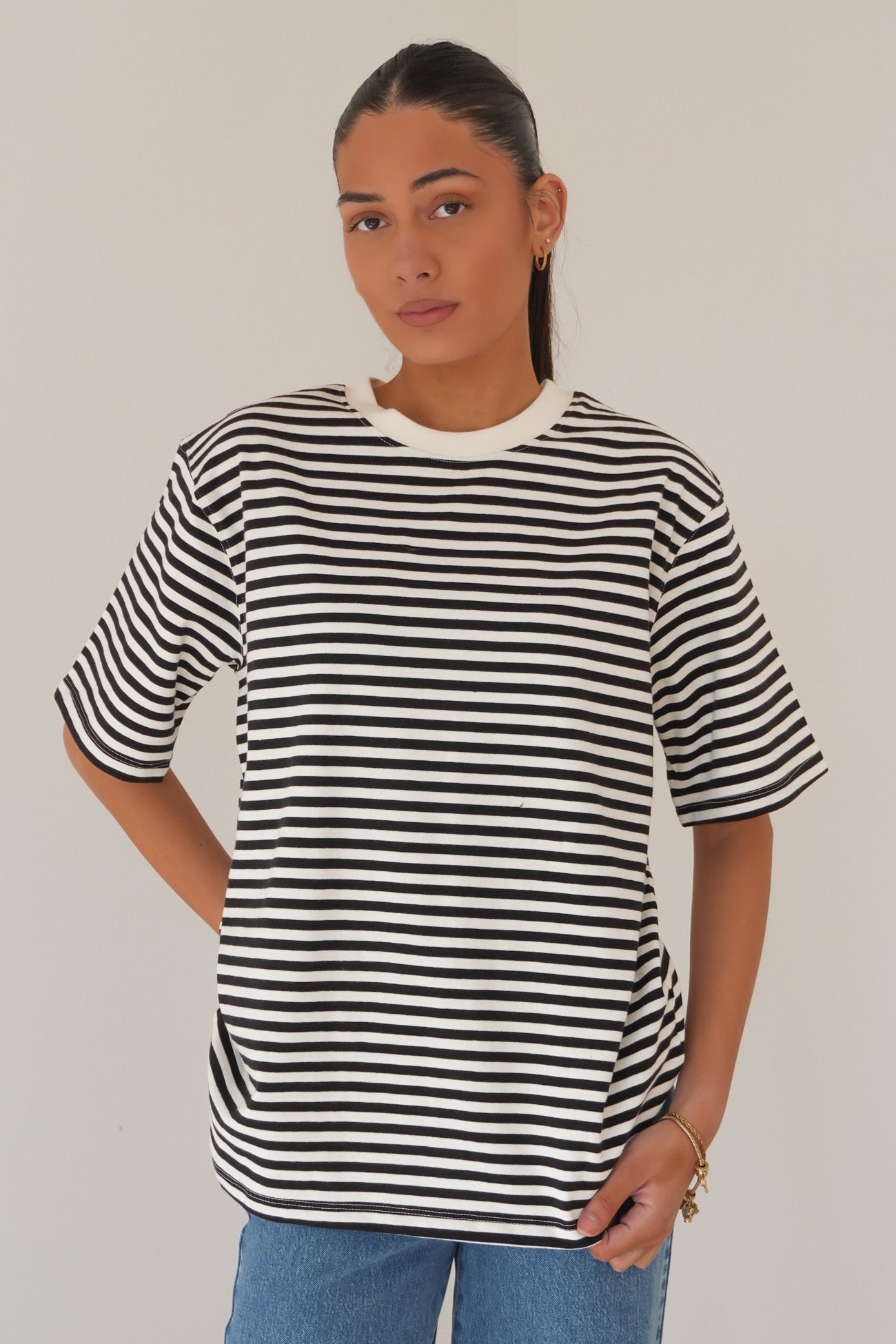 Stripe Short Sleeve Tee Black