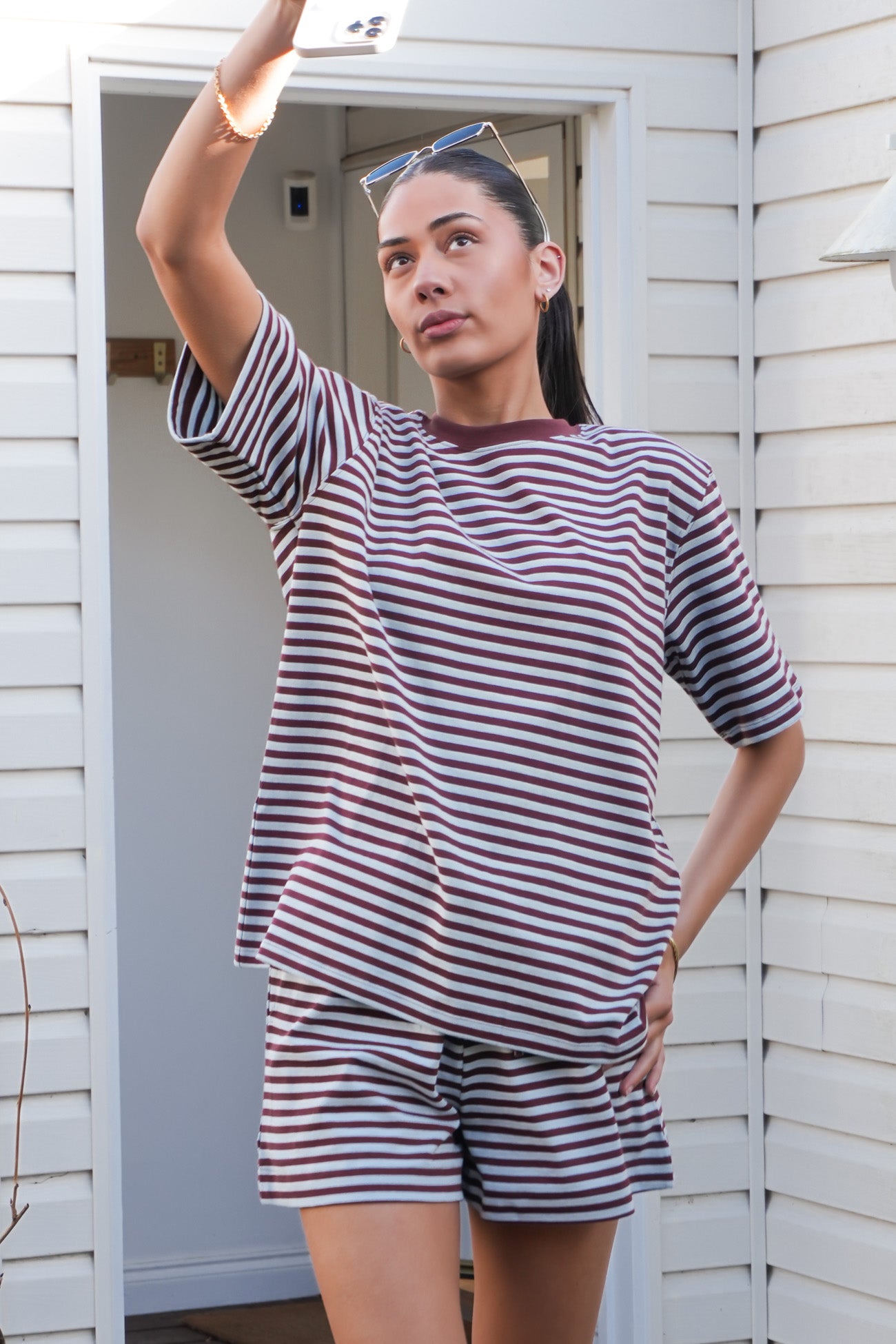 Stripe Short Sleeve Tee Light Blue