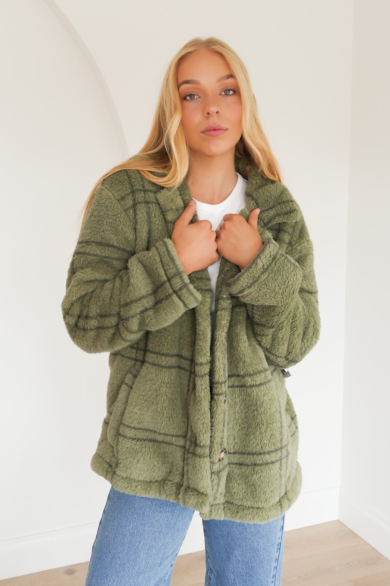 Supa Sonical Shacket Moss Stone