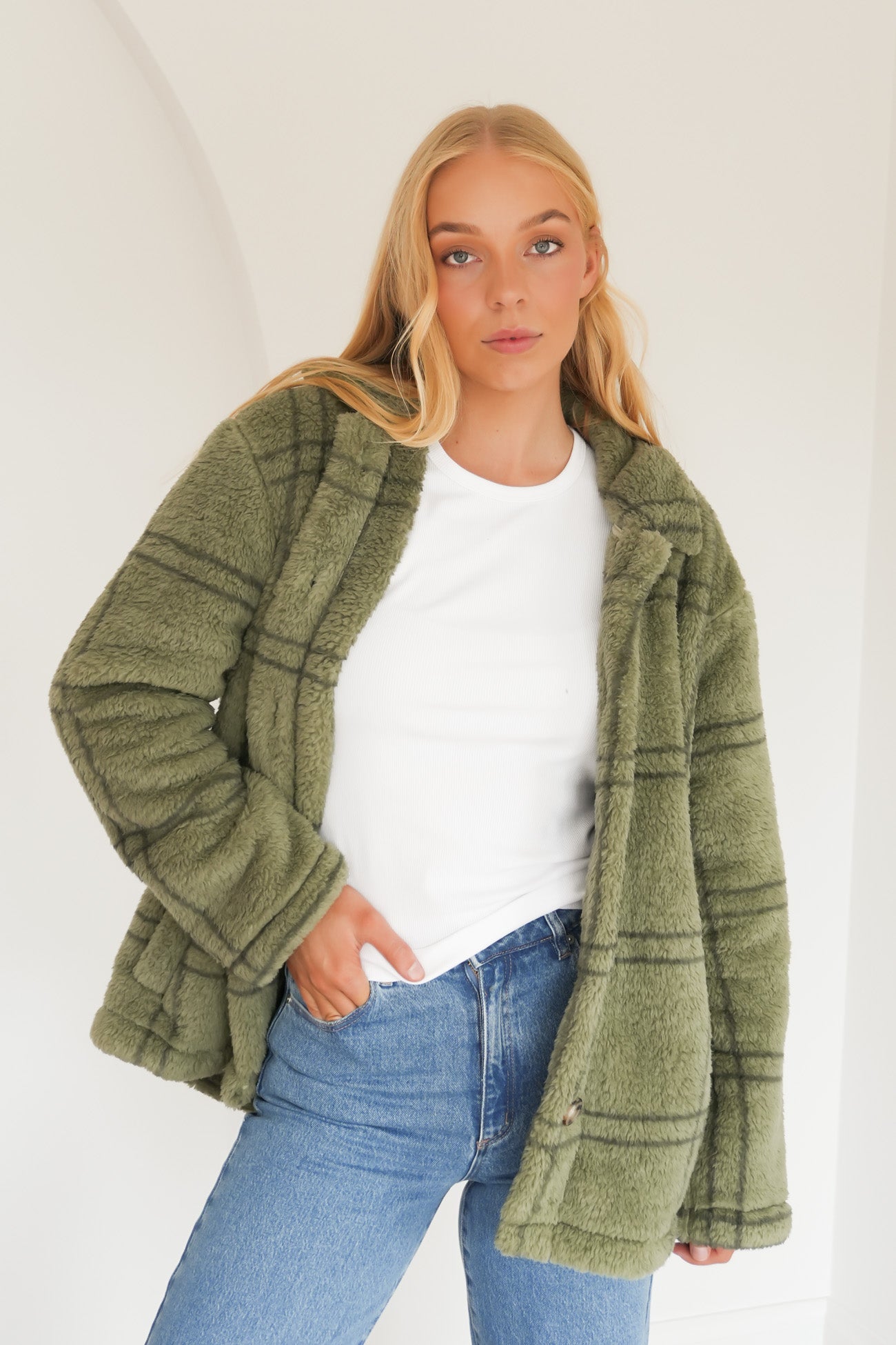 Supa Sonical Shacket Moss Stone