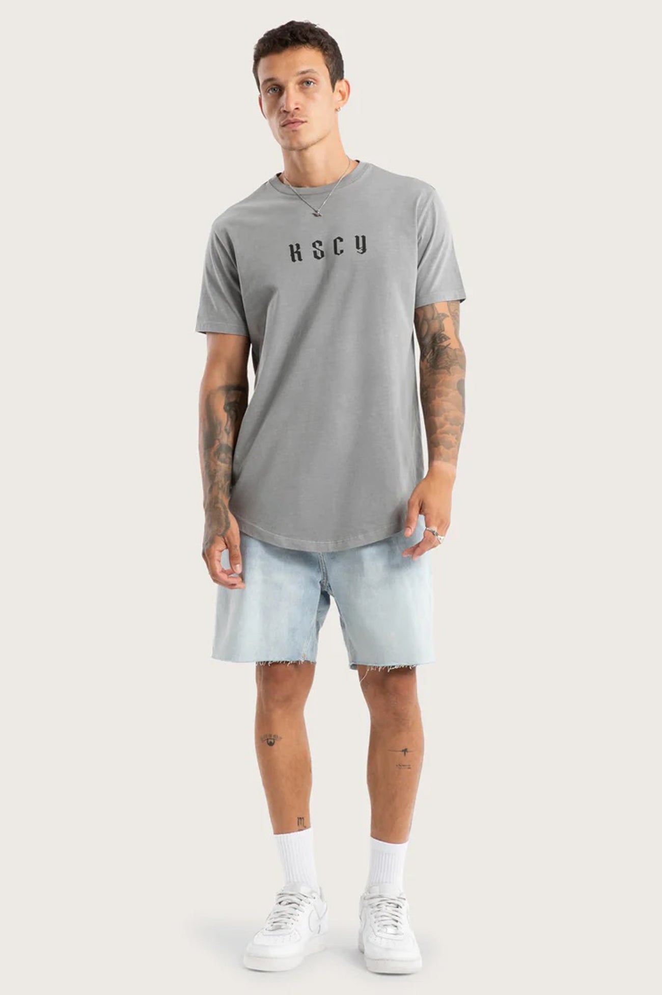 Surplus Dual Curved Tee Pigment Frost Grey