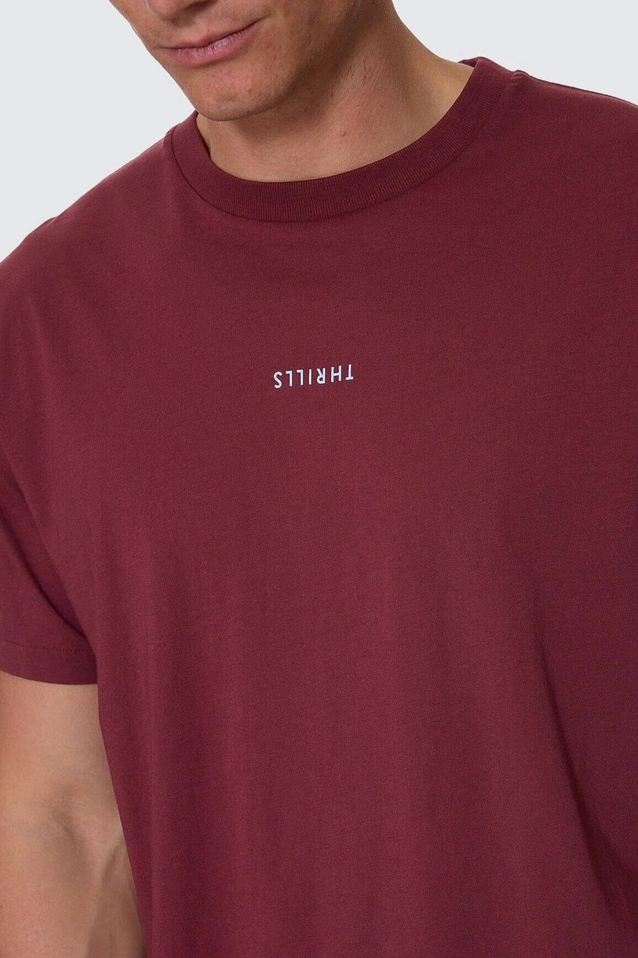 Minimal Thrills Merch Fit Tee New Maroon