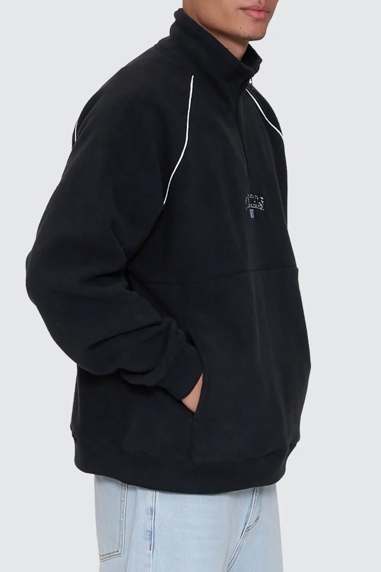 Thrill Of Victory Raglan Quarter Zip Polar Fleece Faded Black