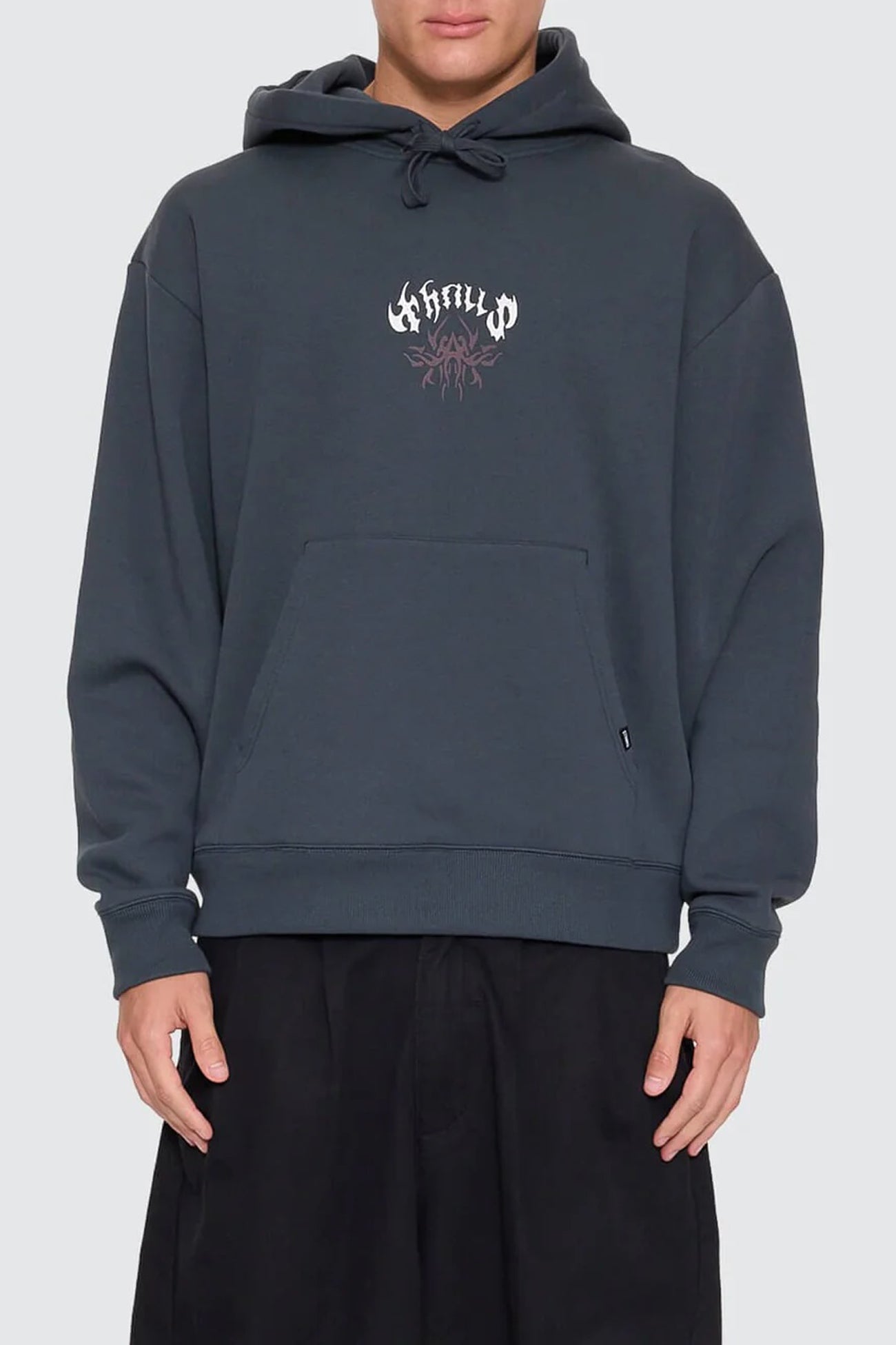 Stagger Slouch Pull On Cropped Hood Petrol