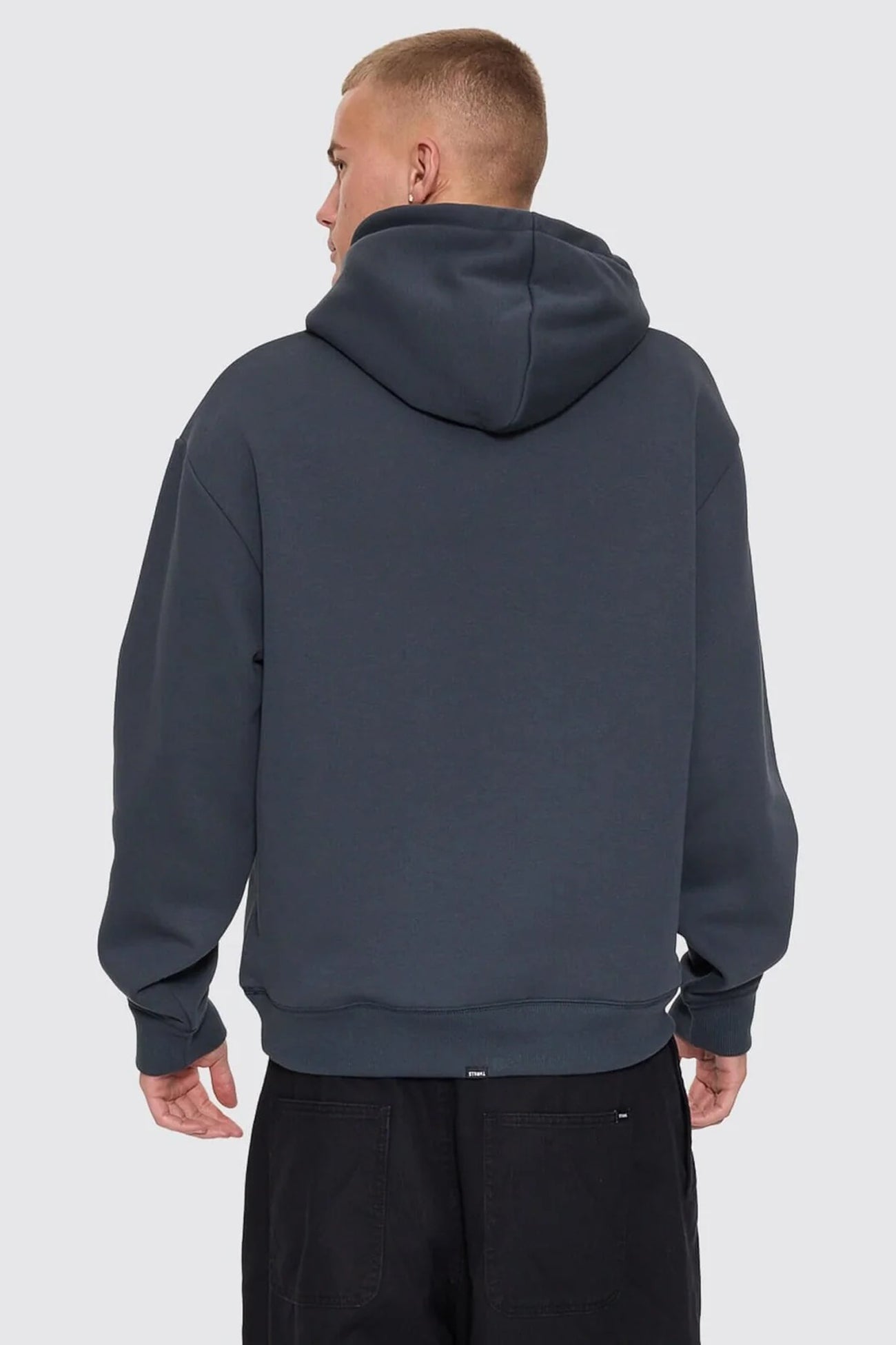 Stagger Slouch Pull On Cropped Hood Petrol