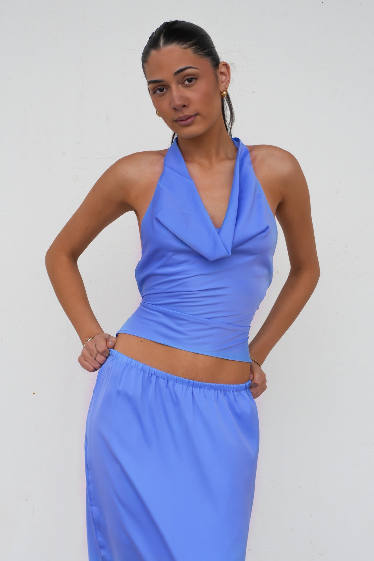 Taesha Halter Top Blue
