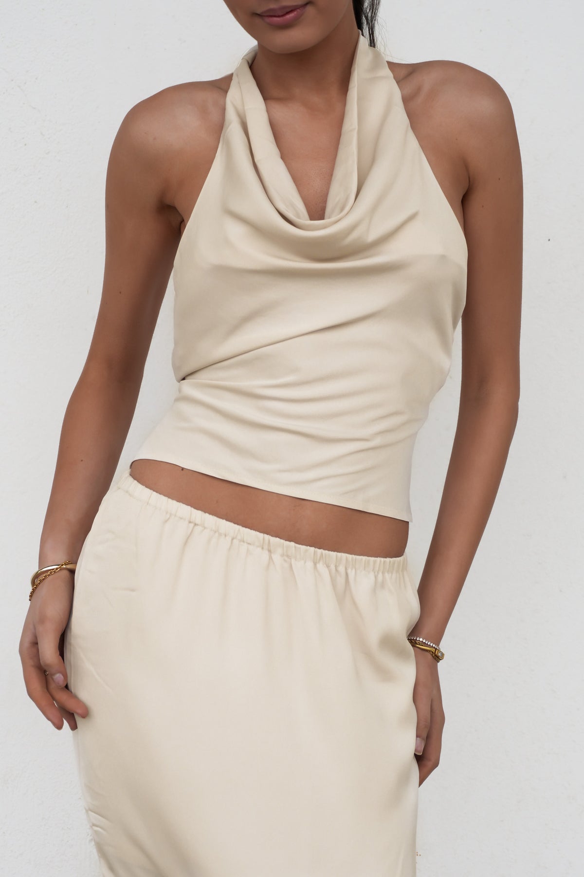 Taesha Halter Top Cream