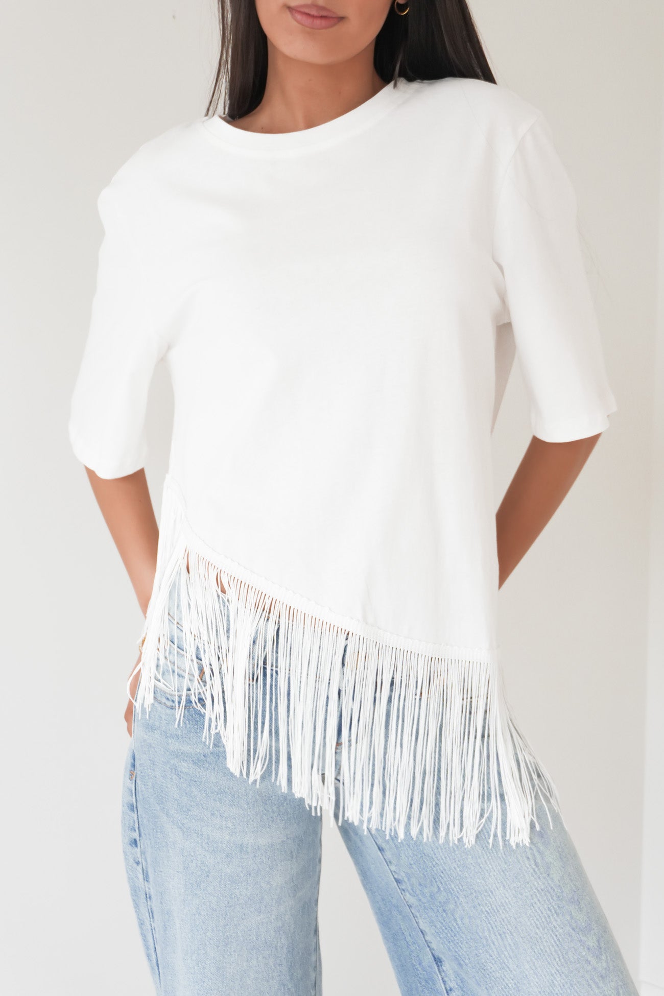 Talicia Tassle Tee White