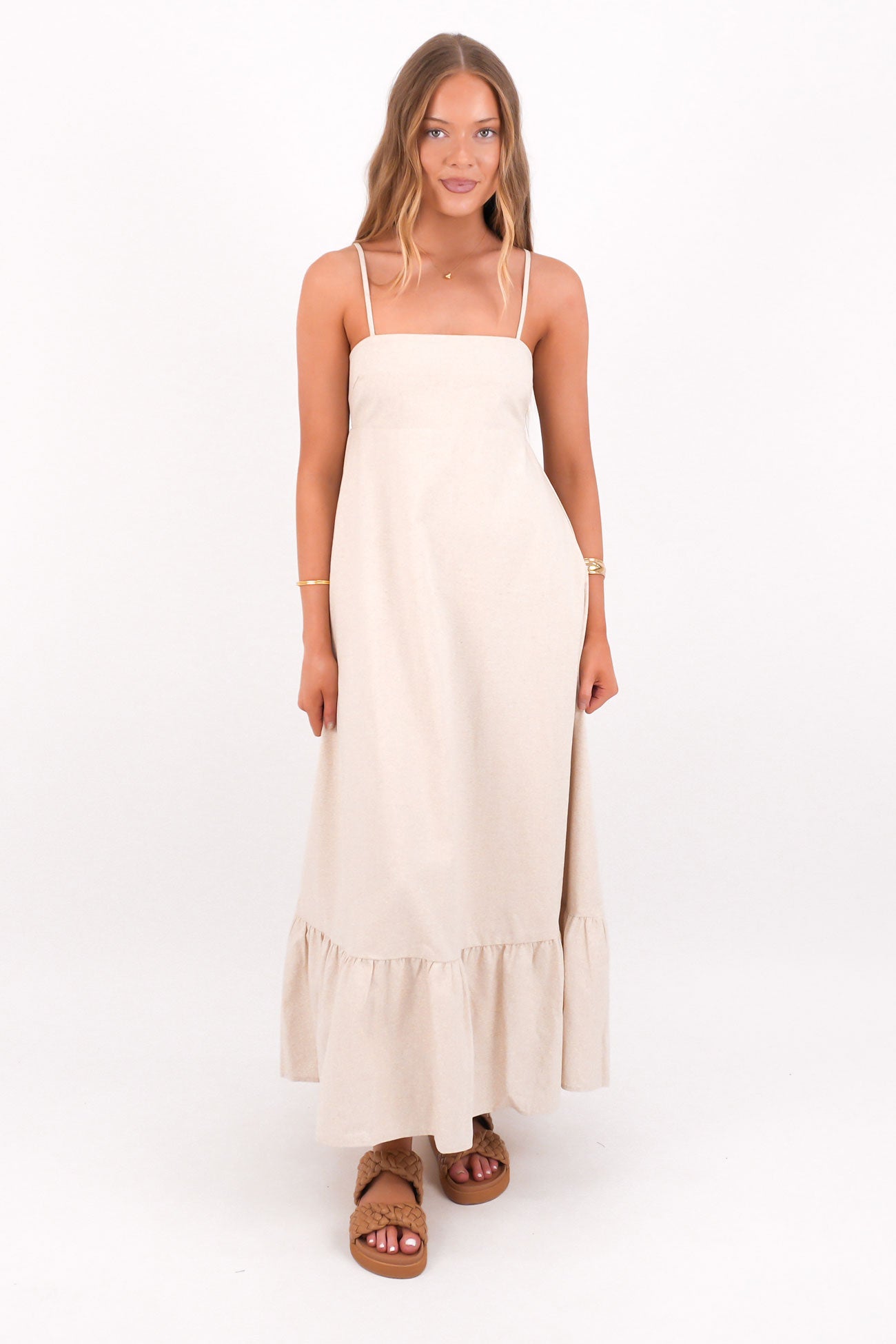 Tallow Tiered Maxi Dress Natural