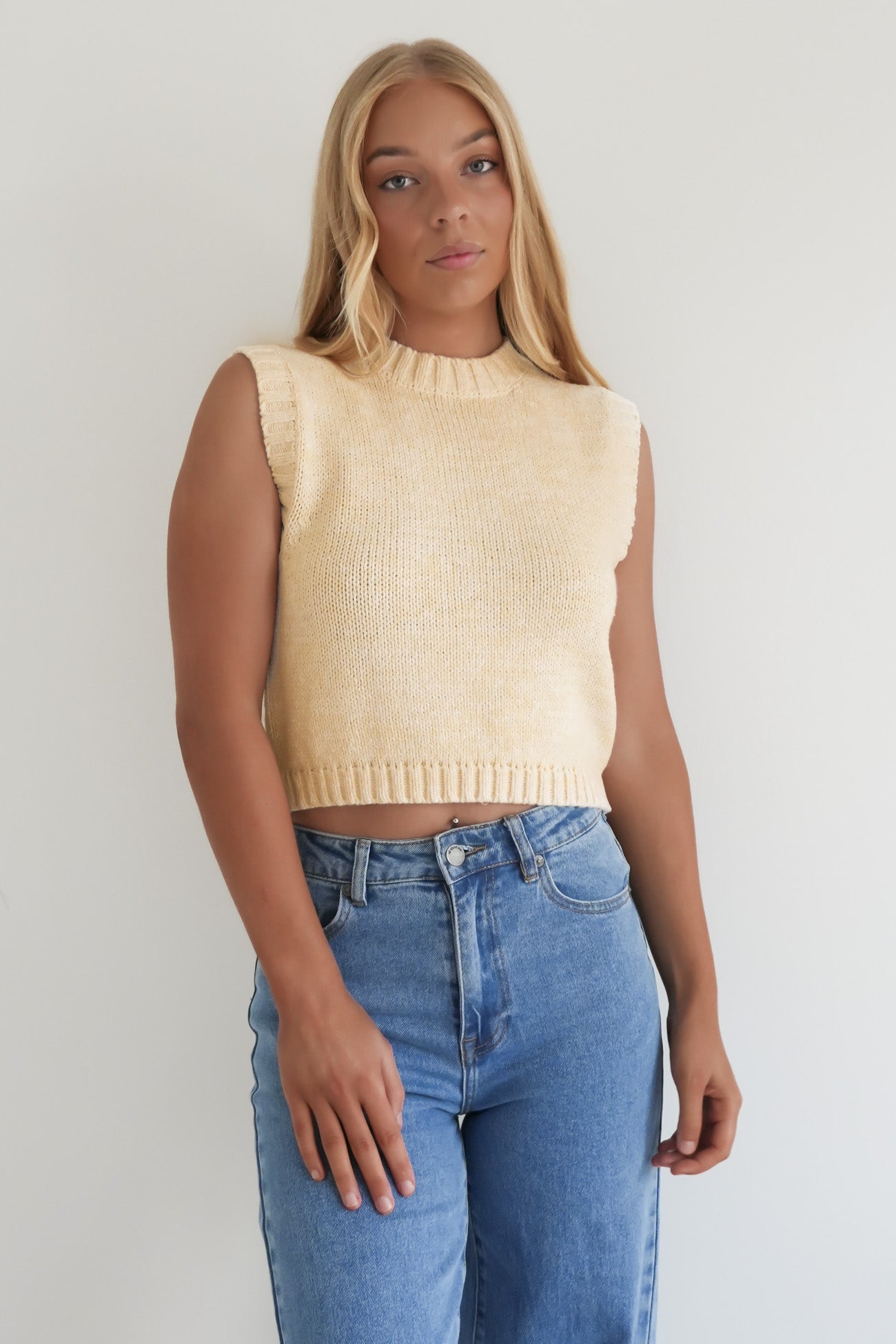 Talullah Knit Vest Vintage White