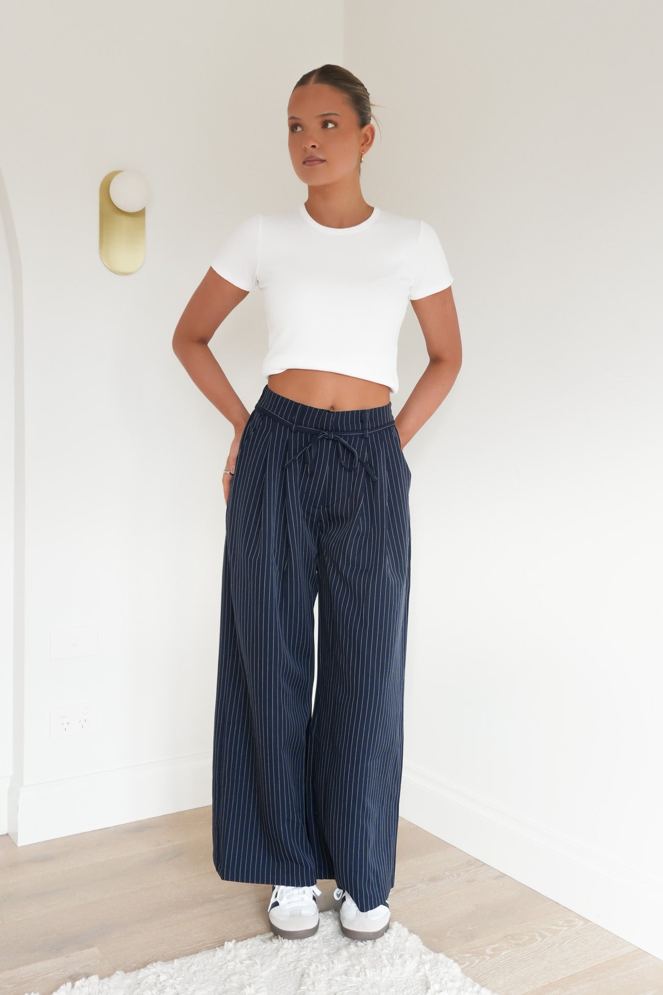 Tarly Pant Navy Pinstripe
