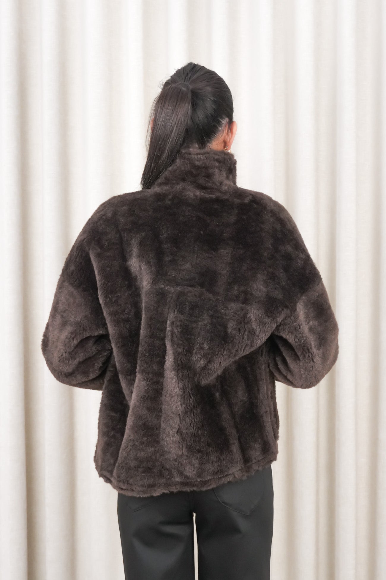 Tayce Teddy Jacket Chocolate