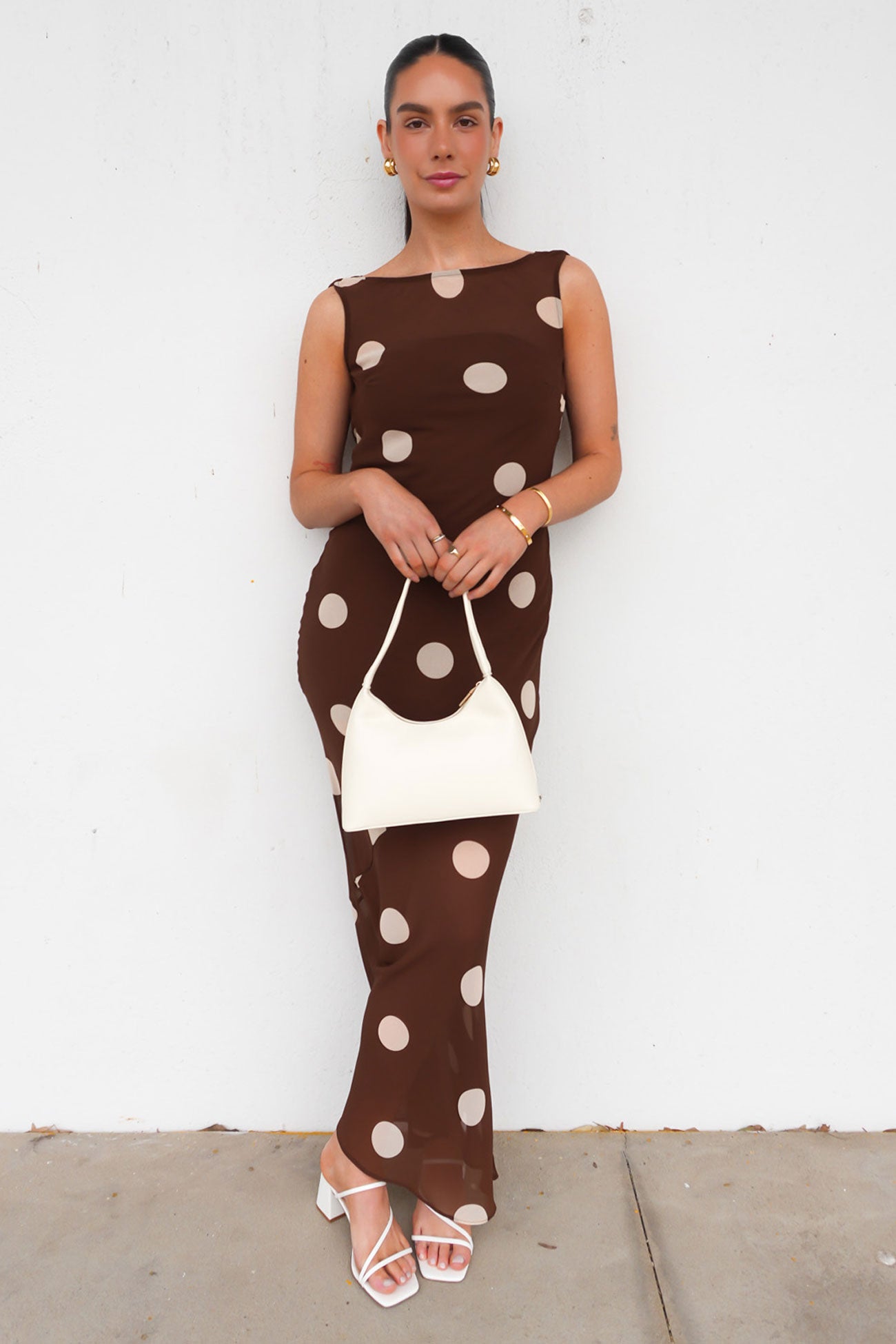 Teigan Maxi Dress Chocolate Polka Dot