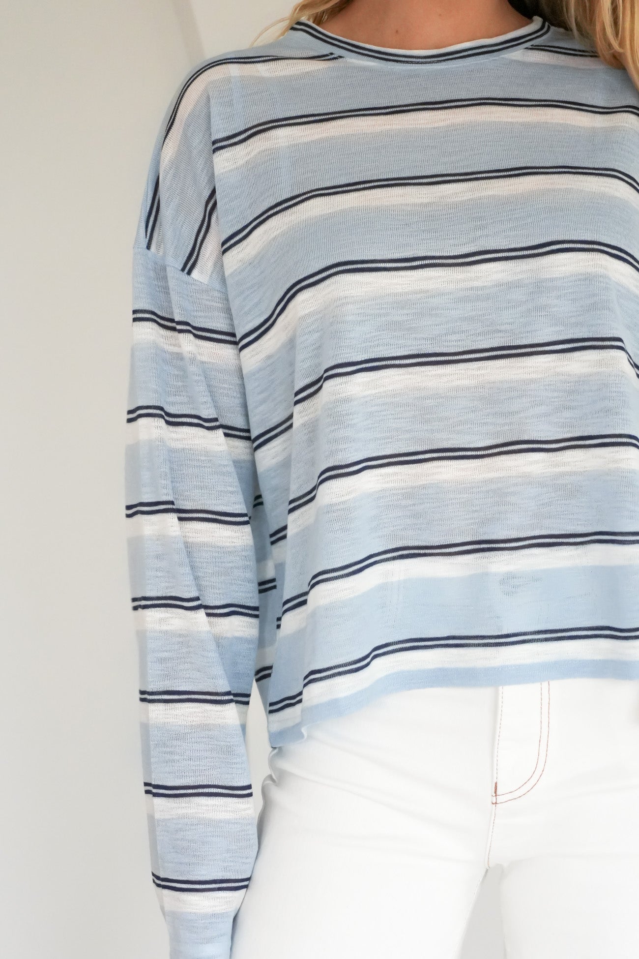 Tekesha Long Sleeve Top Blue Stripe