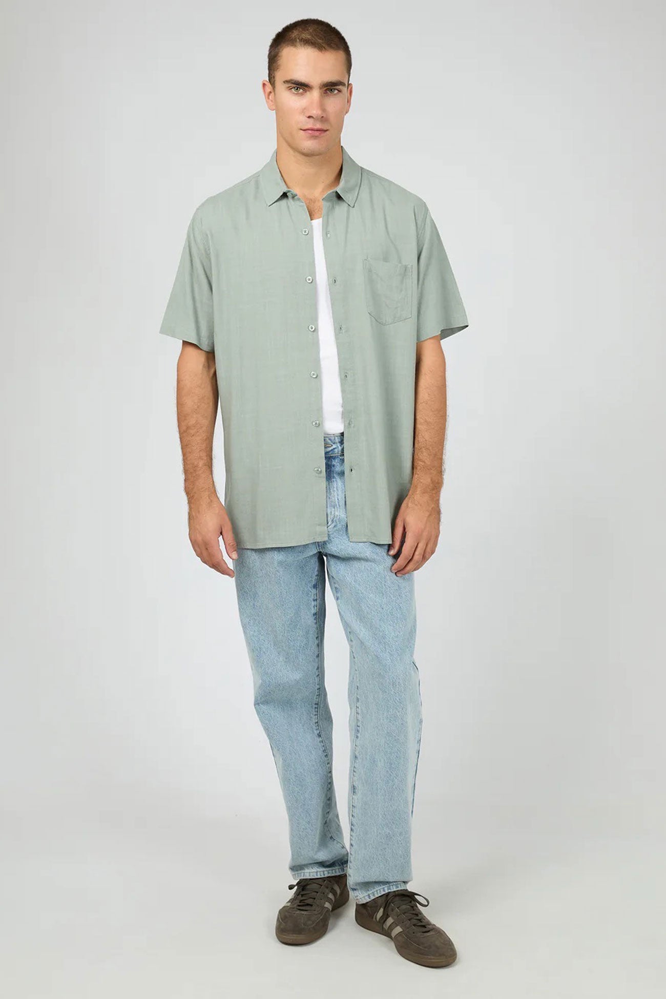 Textured-Linen-Short-Sleeve-Shirt-Green2