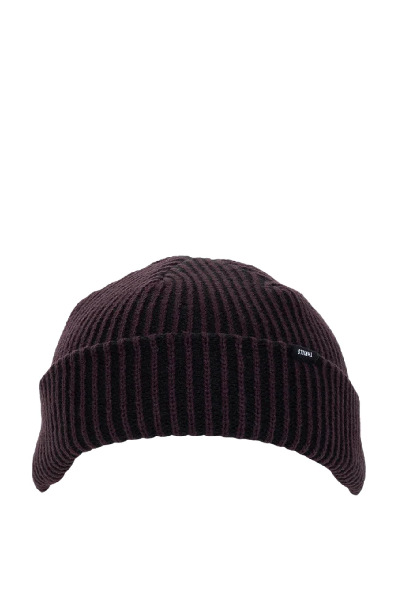 Thrills Classic Ribbed Beanie Black Deep Plum