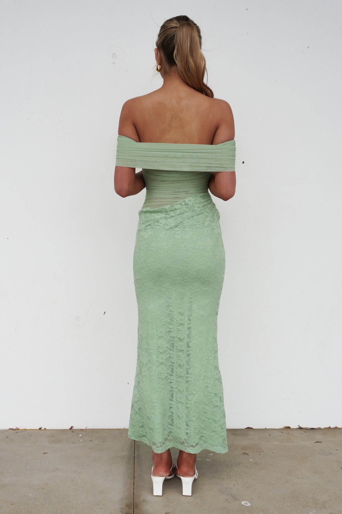 Tiffany Lace Maxi Dress Sage