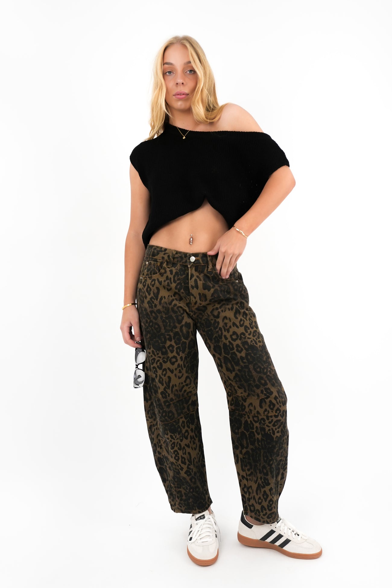 Toby Barrel Jean Leopard