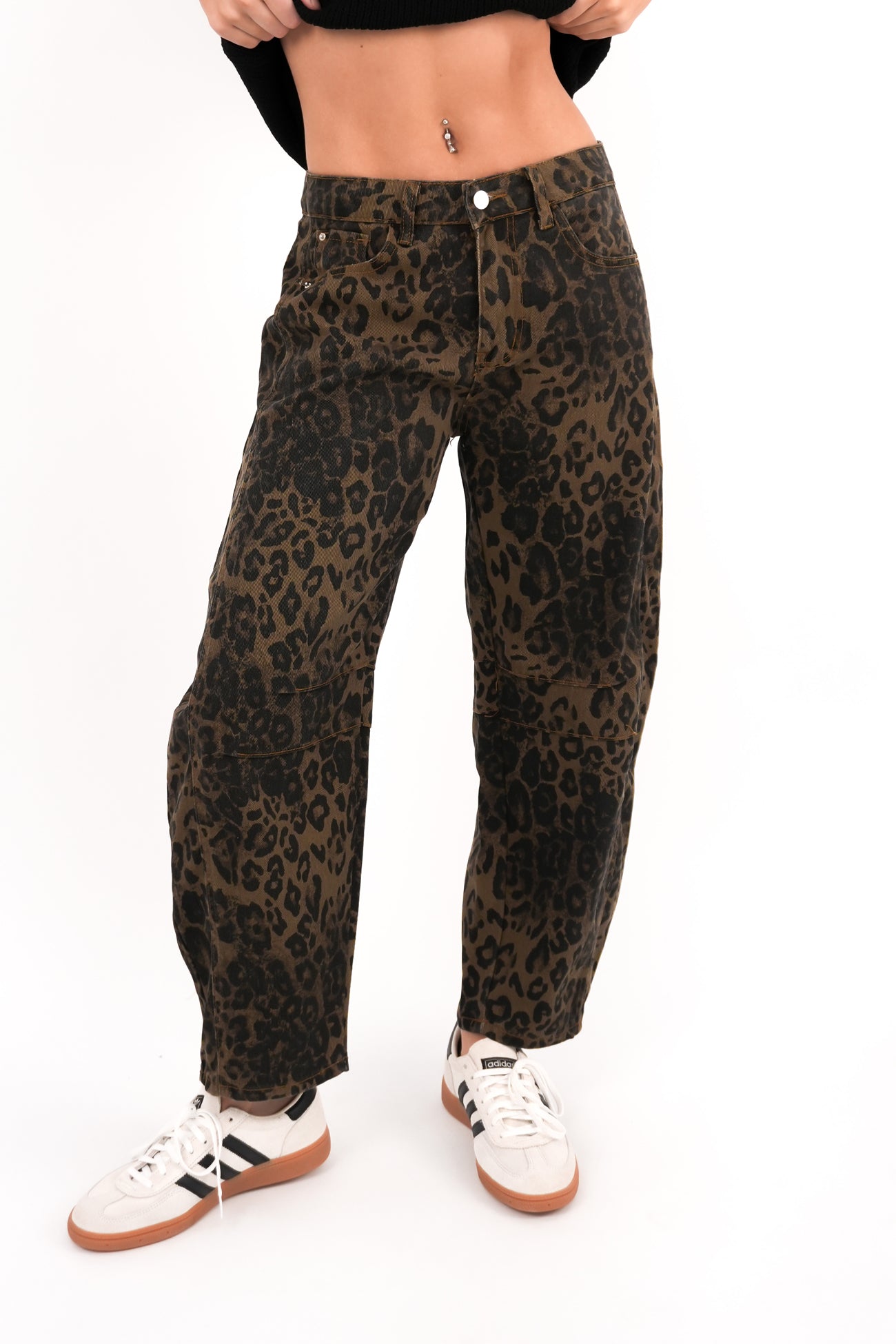 Toby Barrel Jean Leopard