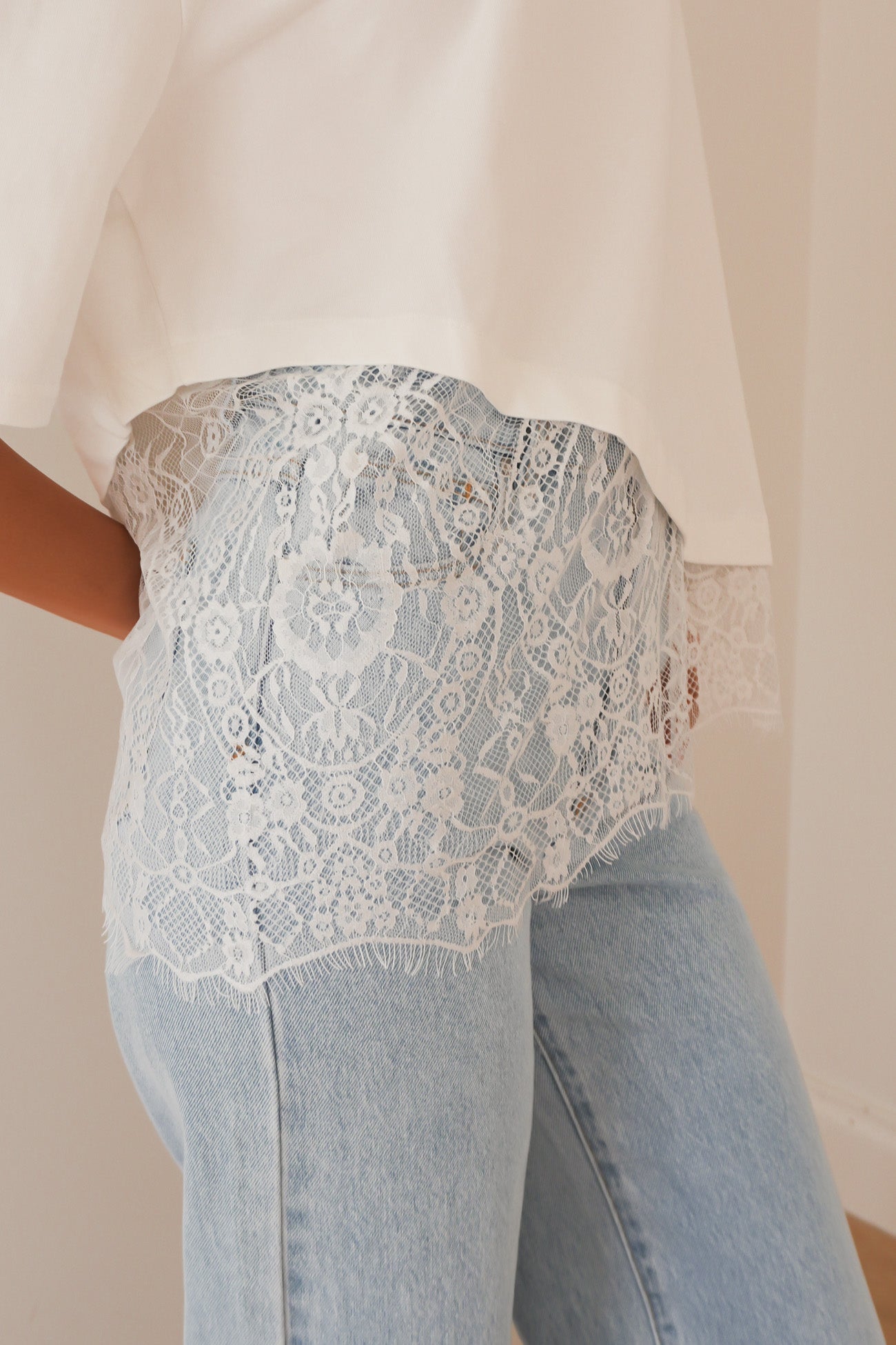 Tommi Lace Tee White