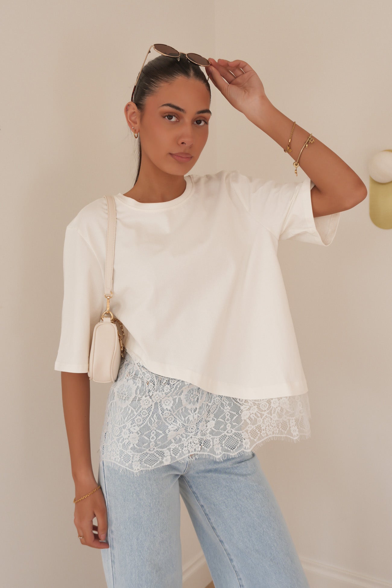 Tommi Lace Tee White