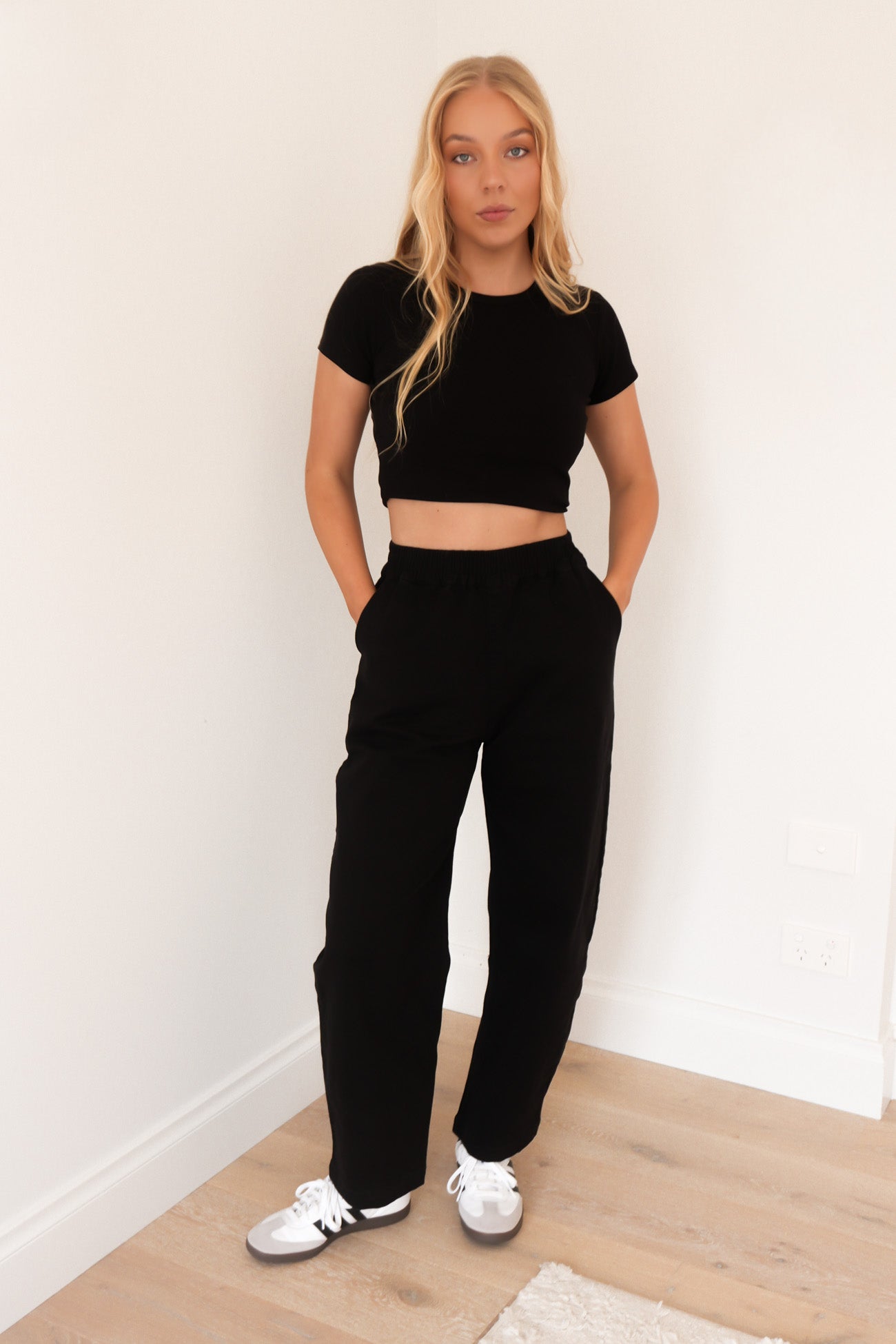 Torie Tapered Denim Pant Black