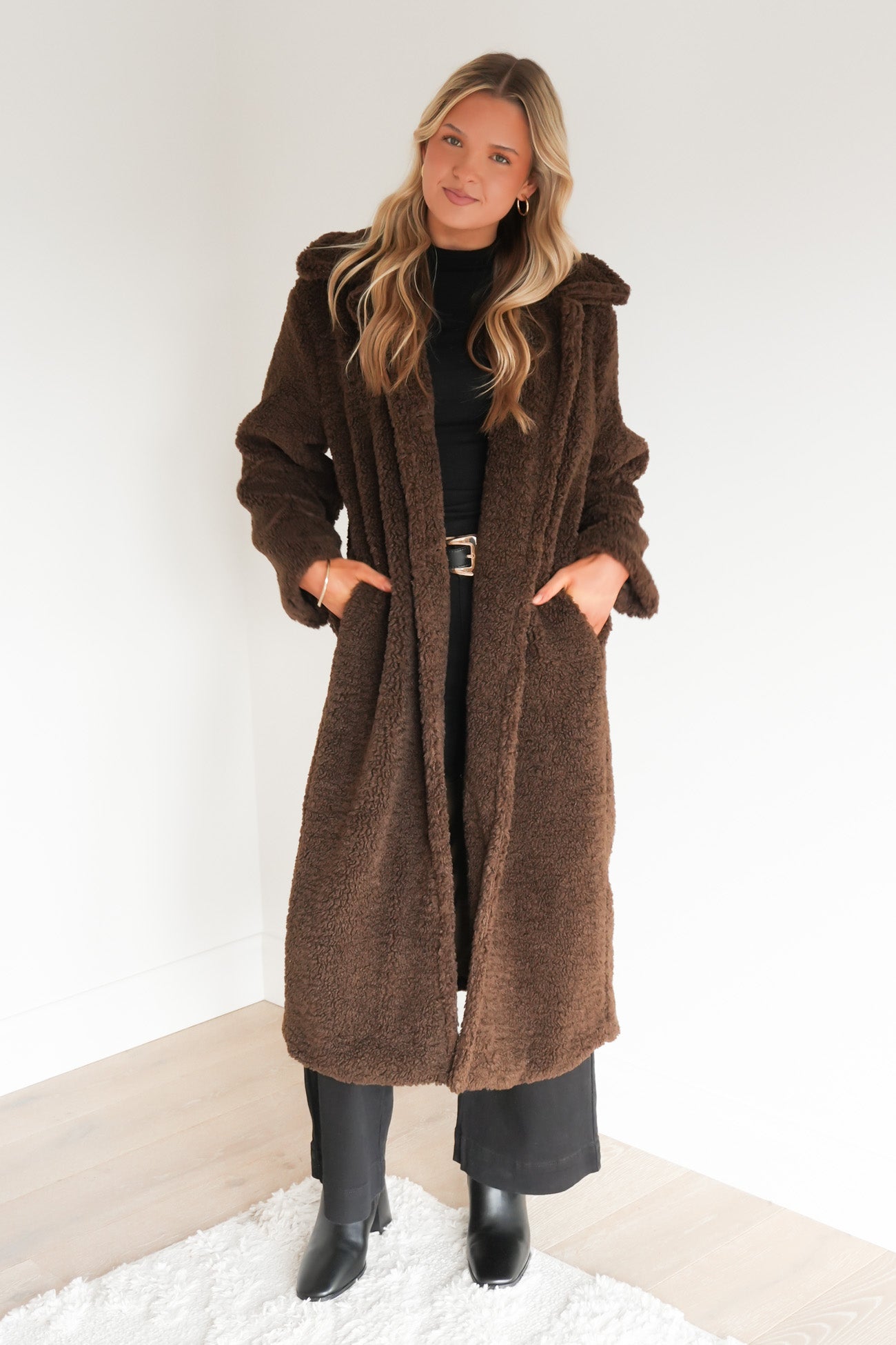 Tracie Teddy Coat Chocolate