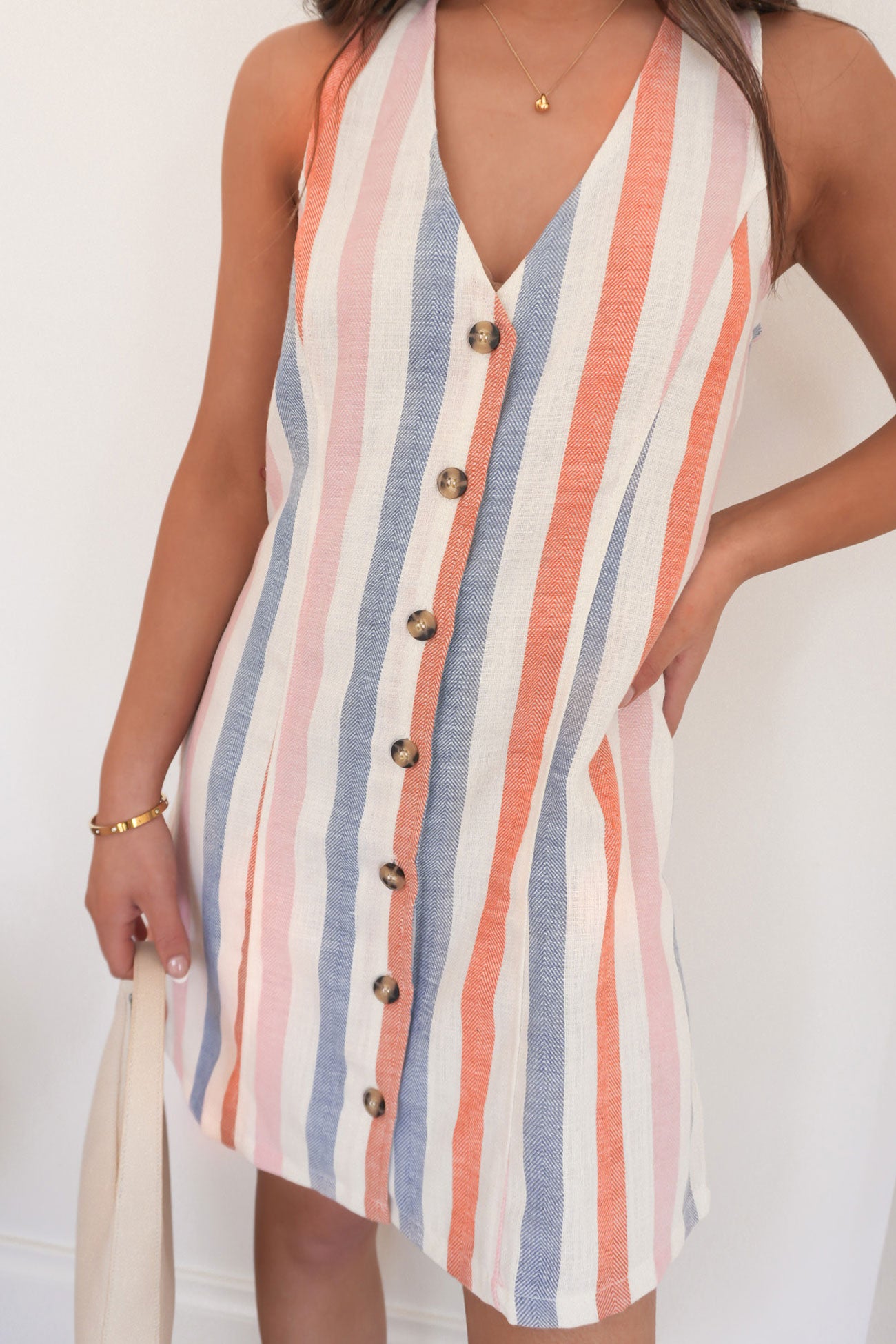 Travis Vest Dress Multi Stripe