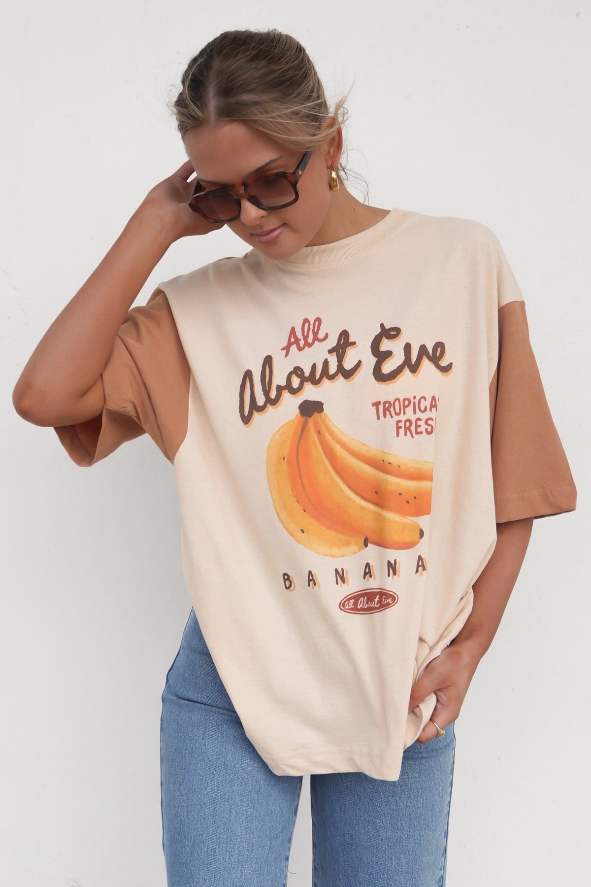 Tropical Oversized Tee Vanilla