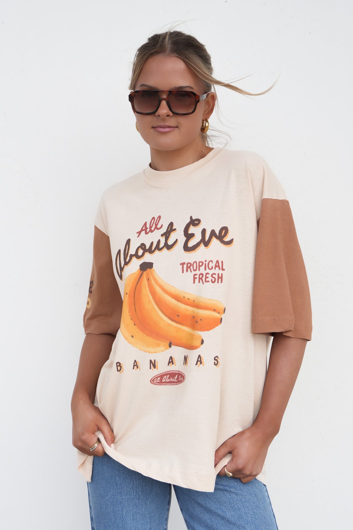 Tropical Oversized Tee Vanilla