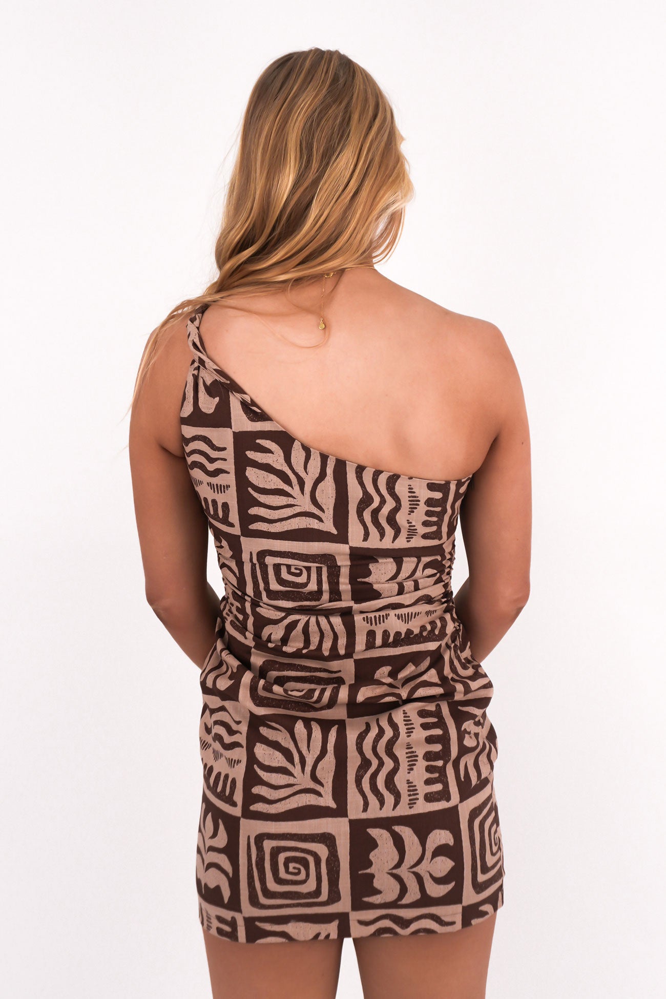 Tulum Twist Mini Dress Brown