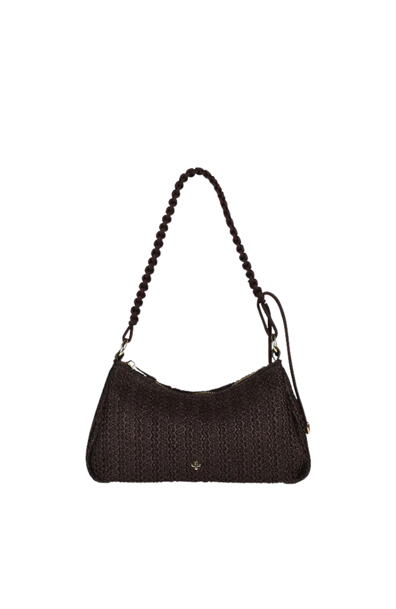 Tulum Bag Chocolate Raffia Gold