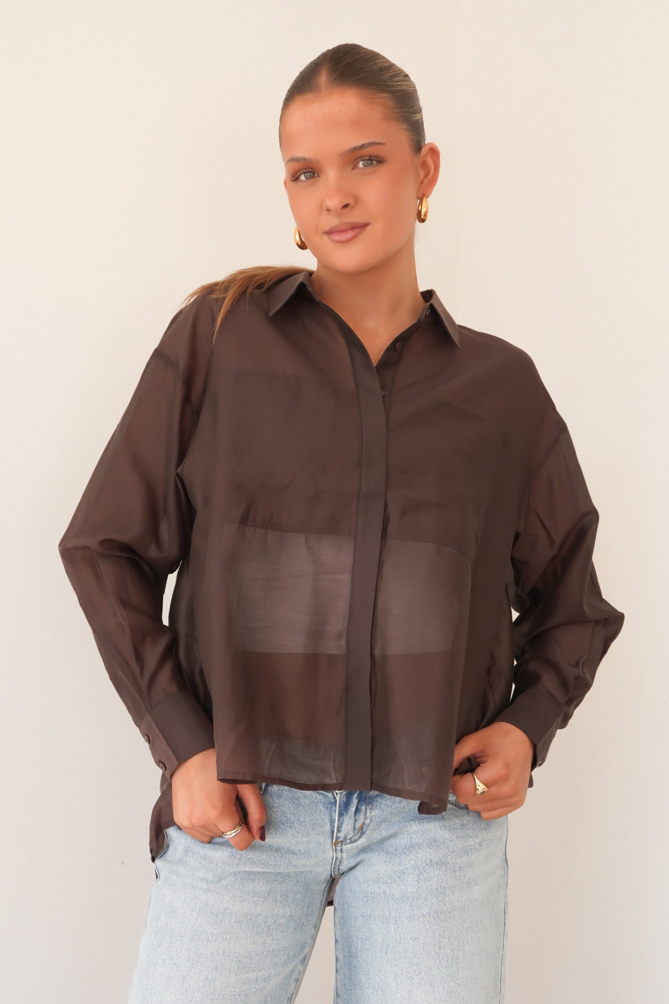 Val Oversized Shirt Chocolate