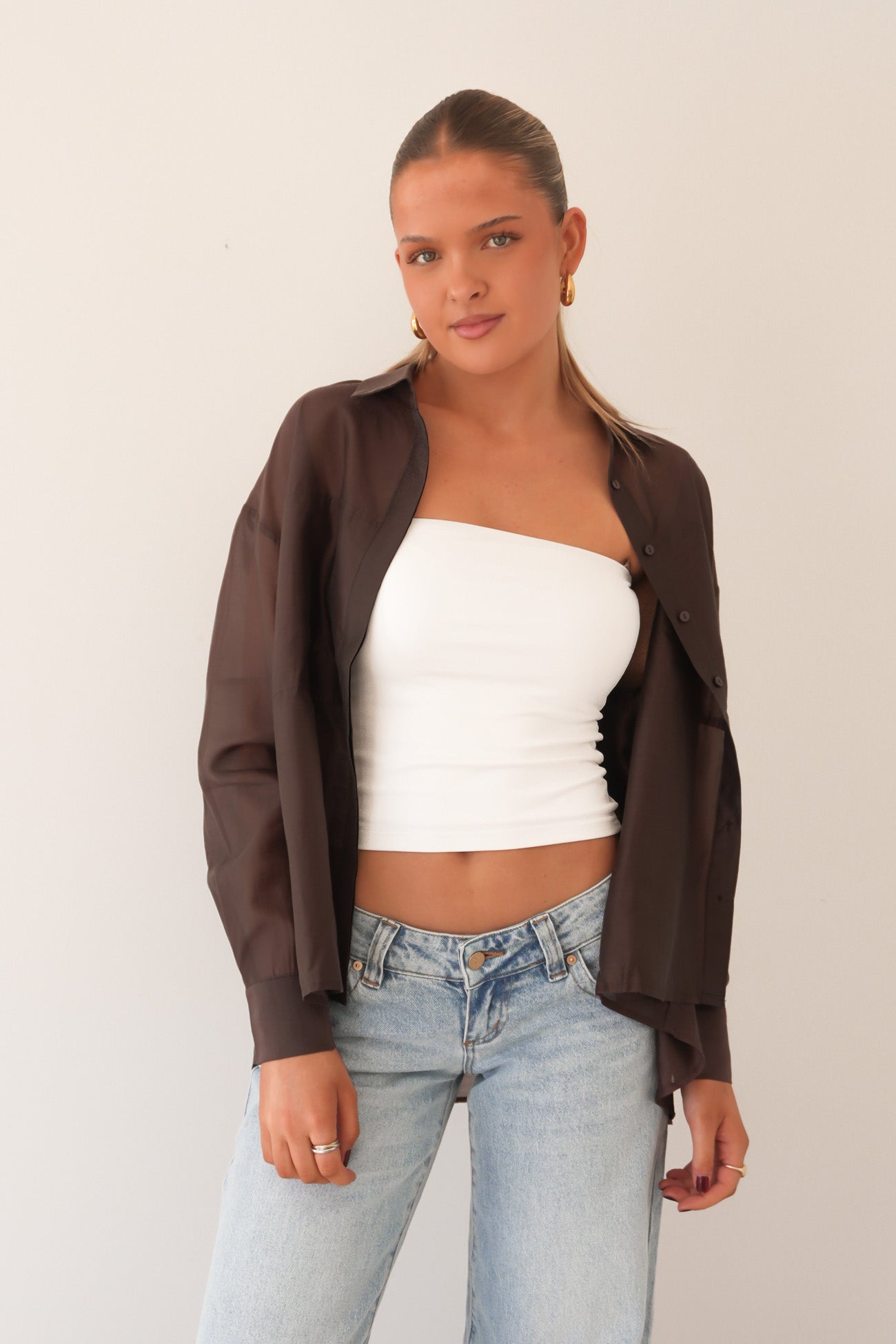 Val Oversized Shirt Chocolate