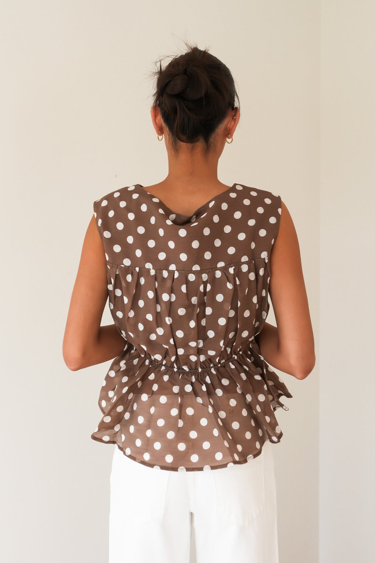 Vienne Top Chocolate Cream Polka Dot