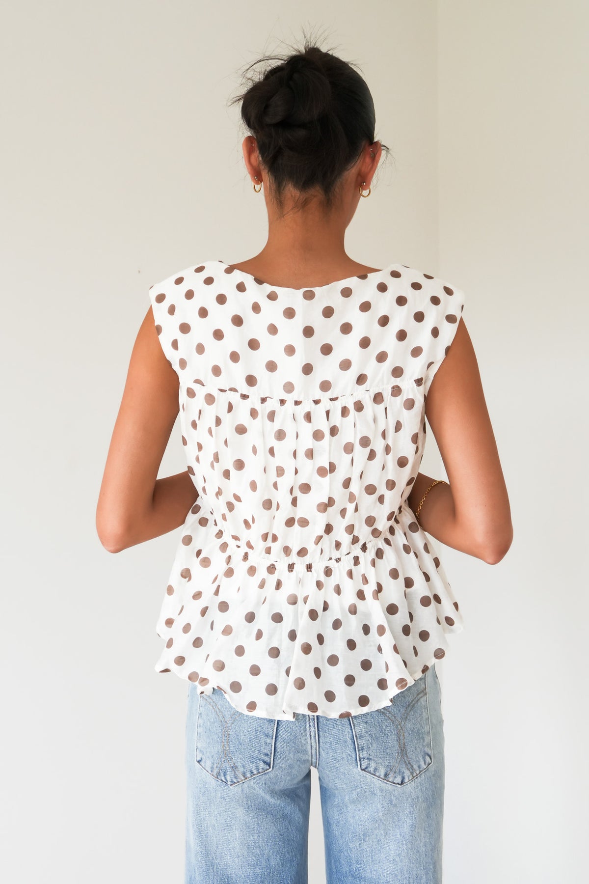 Vienne Top Cream Polka Dot