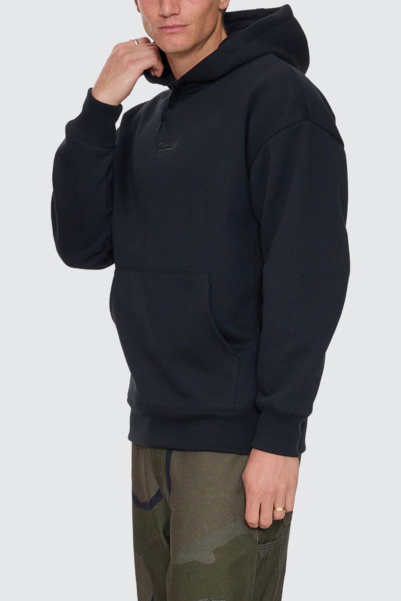 Thrills Union Slouch Pull On Hood Pirate Black