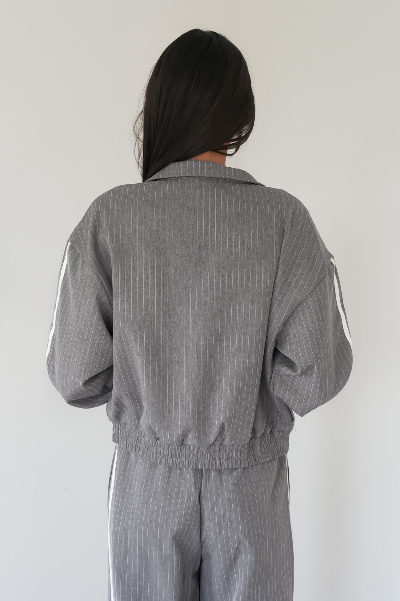 William Jacket Grey Pinstripe