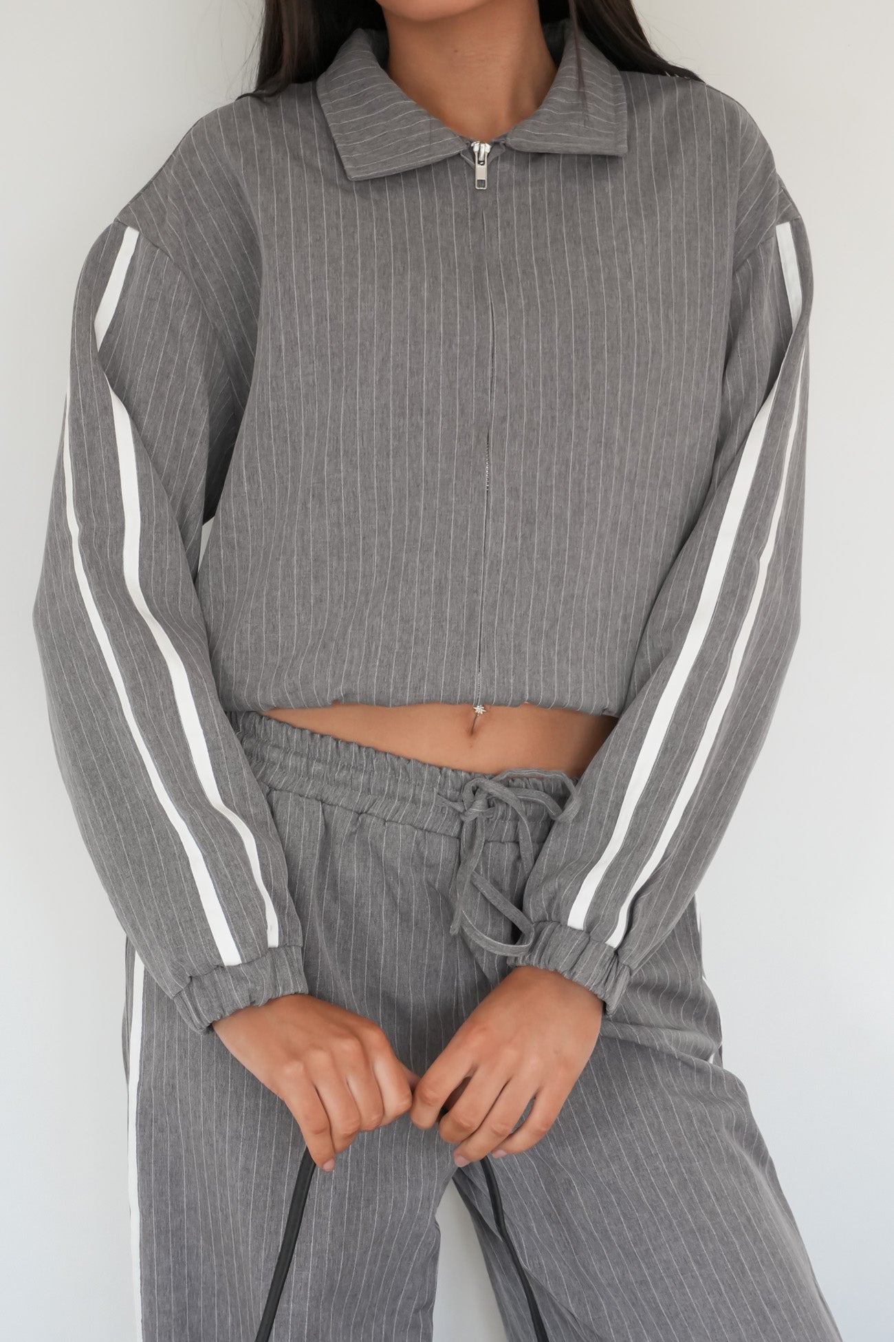 William Jacket Grey Pinstripe