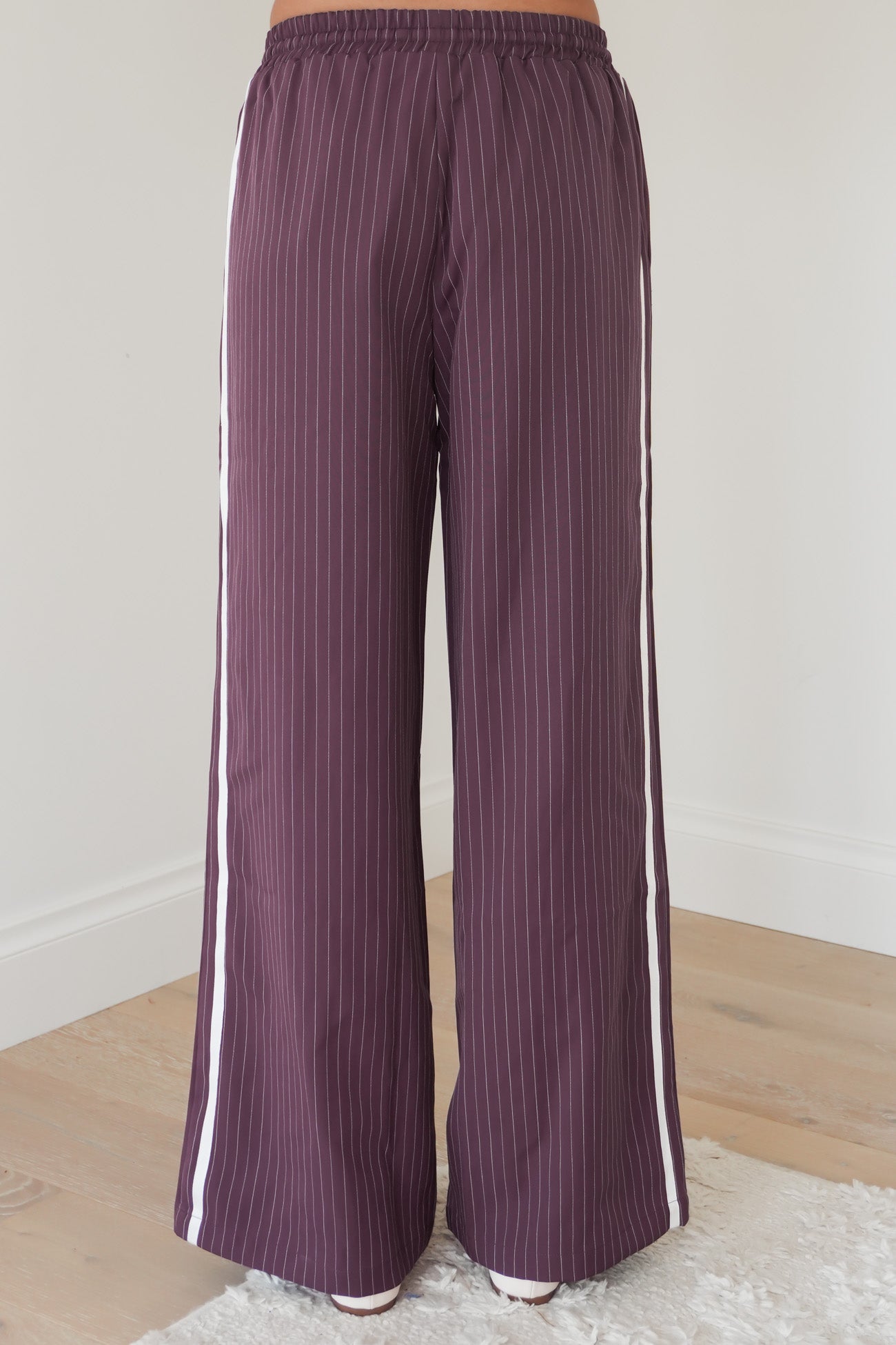 William Pant Plum Pinstripe