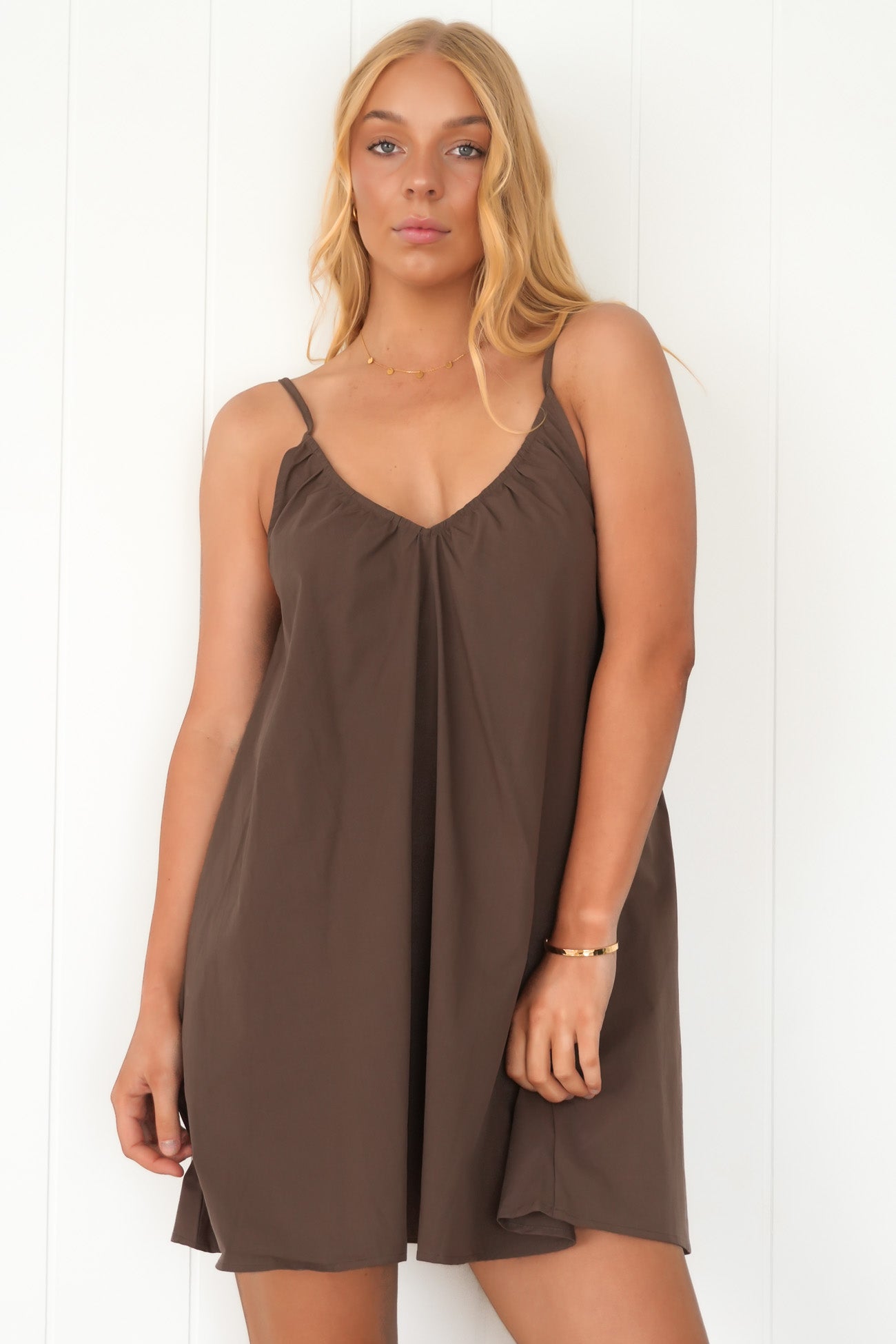 Wrenley Mini Dress Chocolate