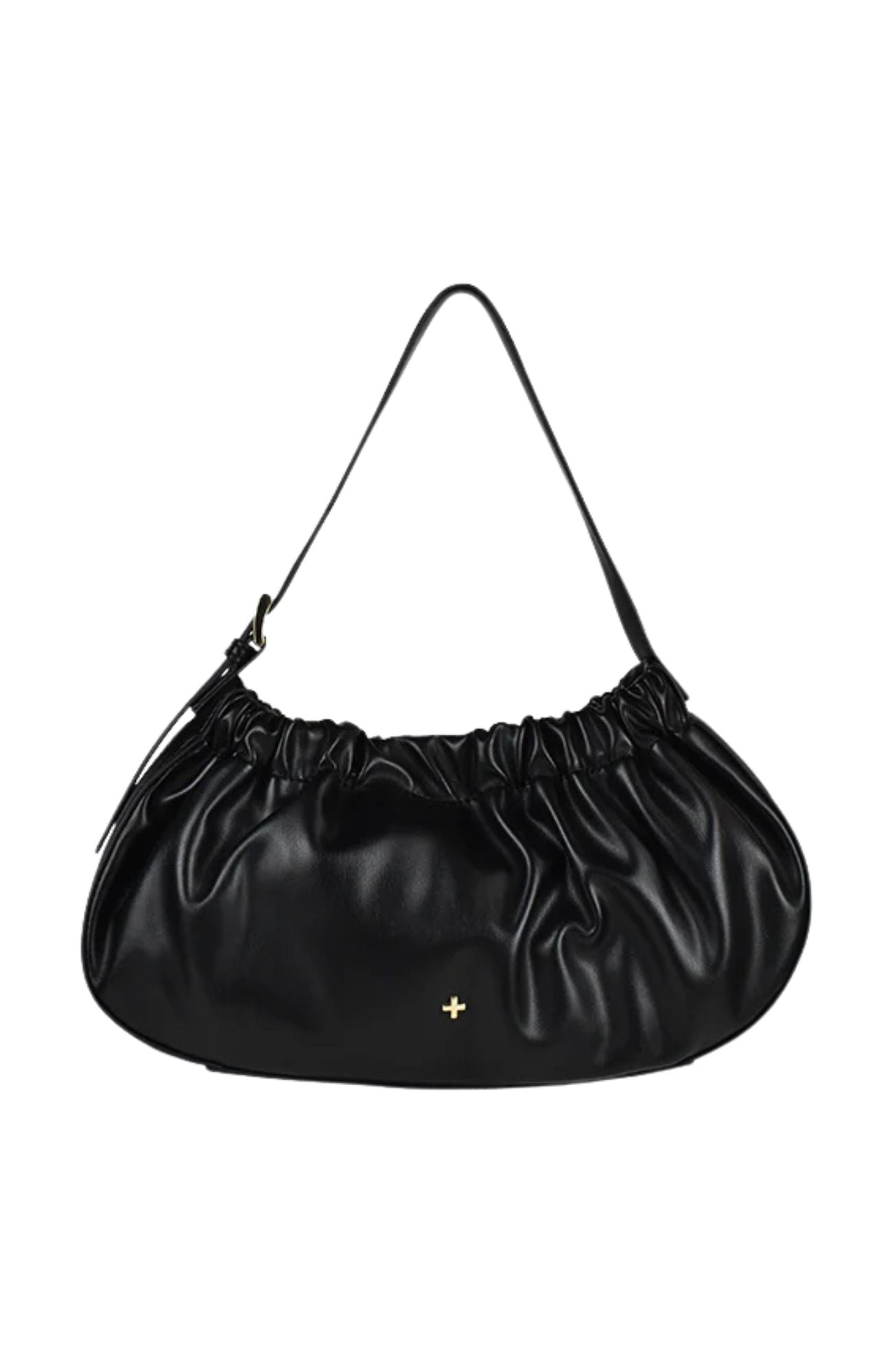Wrinkle Bag Black PU Gold