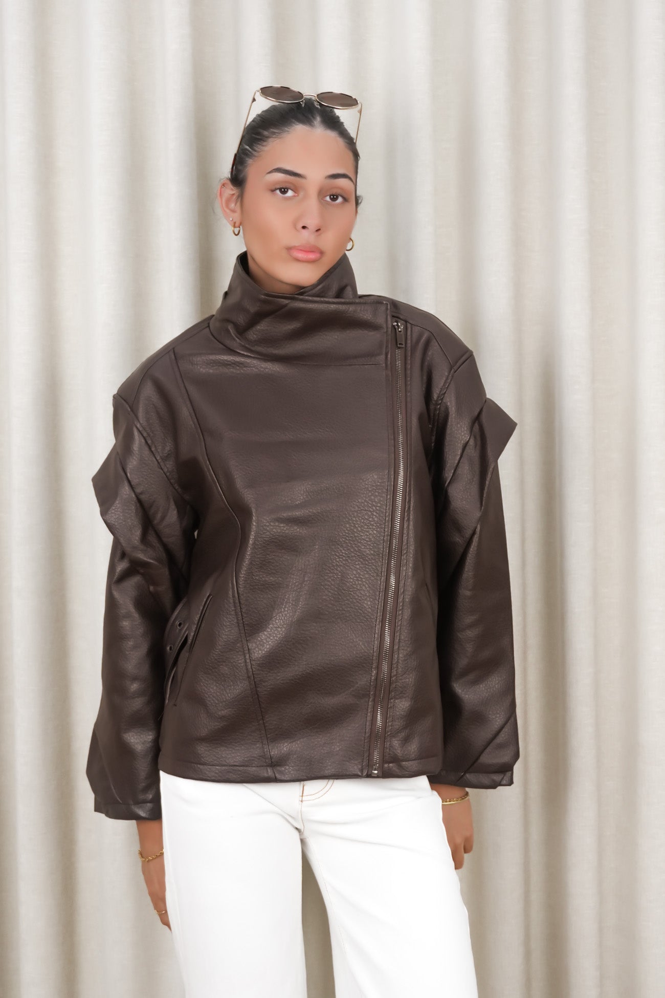 Xander Pleather Jacket Chocolate