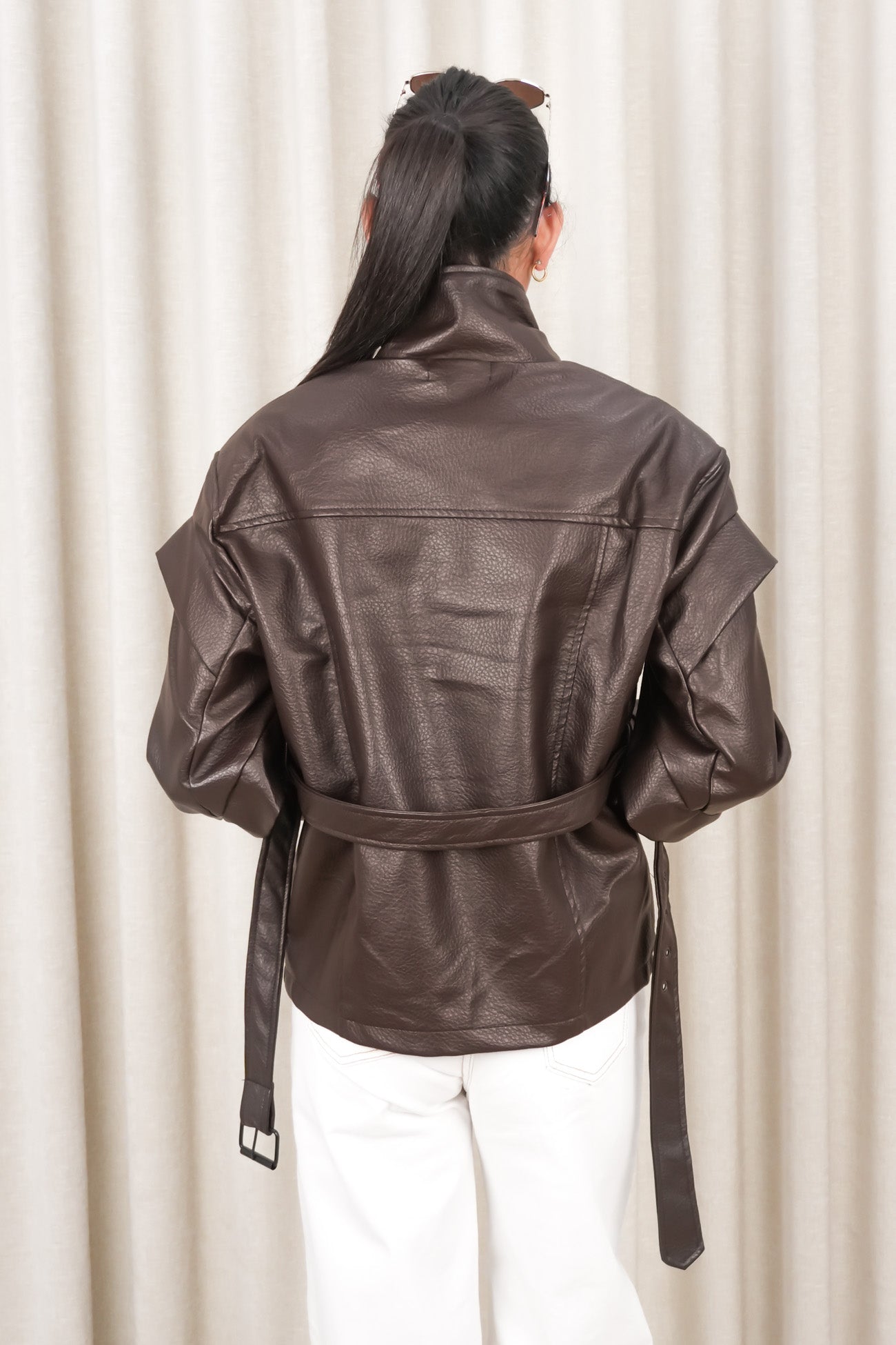 Xander Pleather Jacket Chocolate