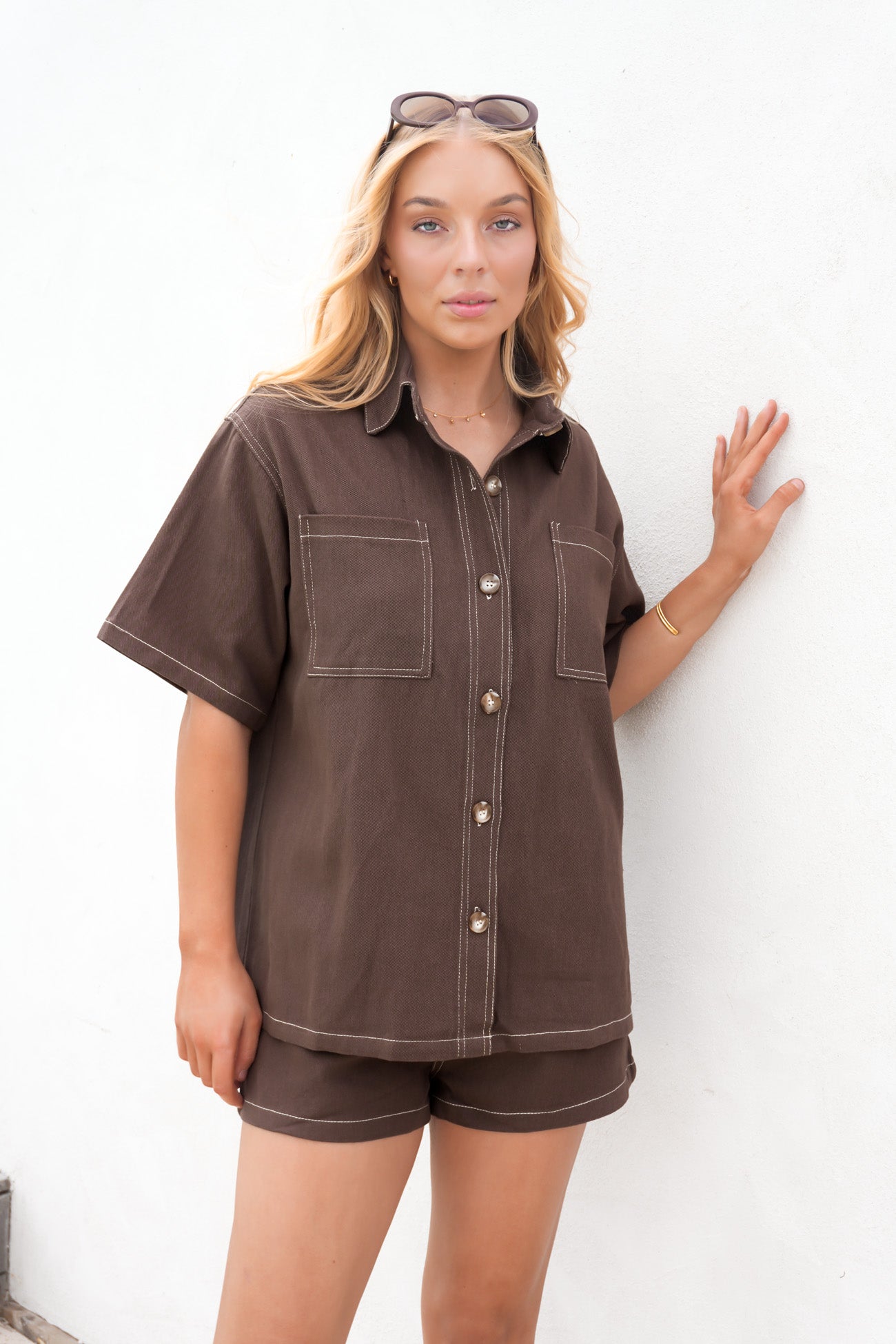 Xylia Denim Set Chocolate