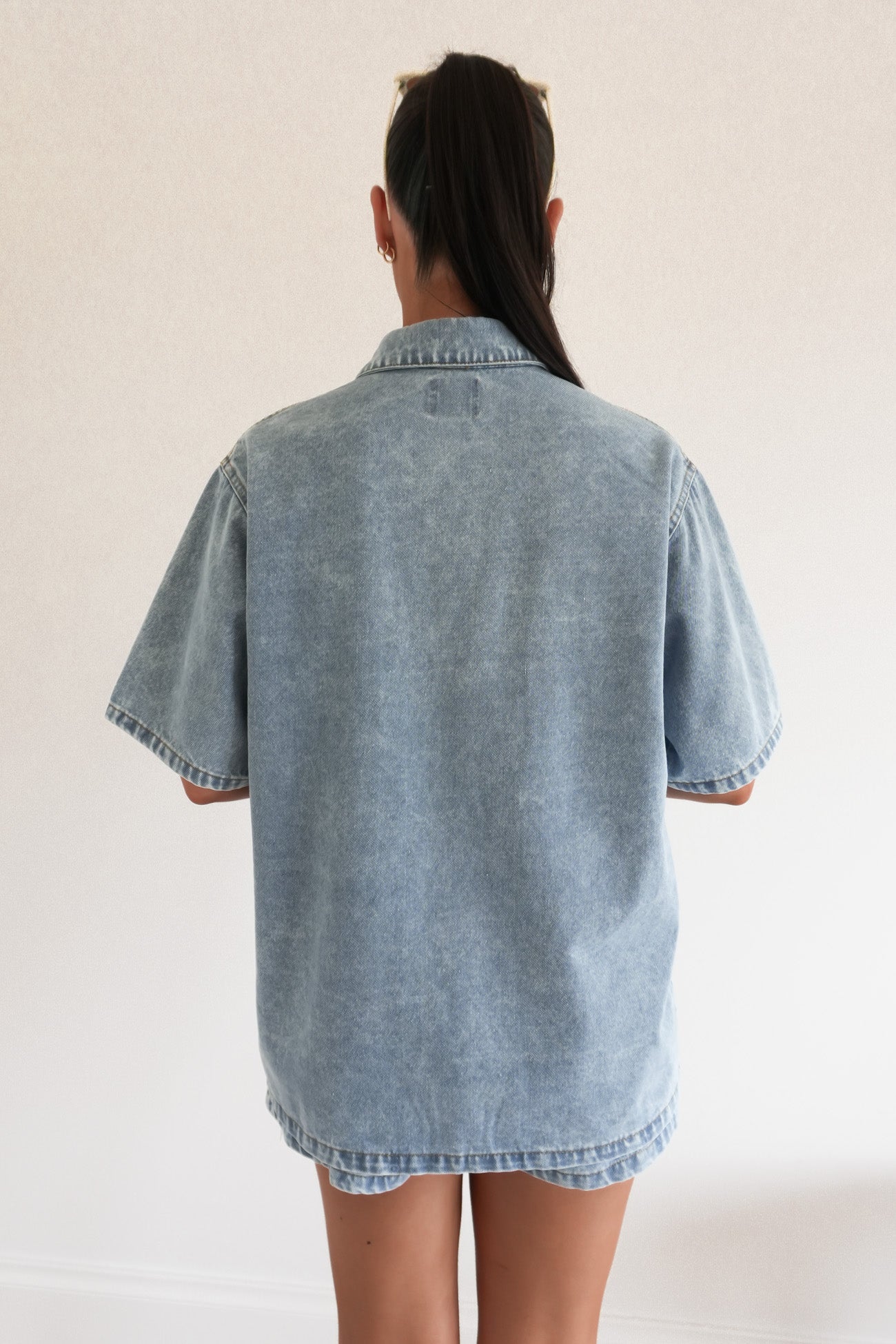 Xylia Denim Set Light Blue Acid Wash