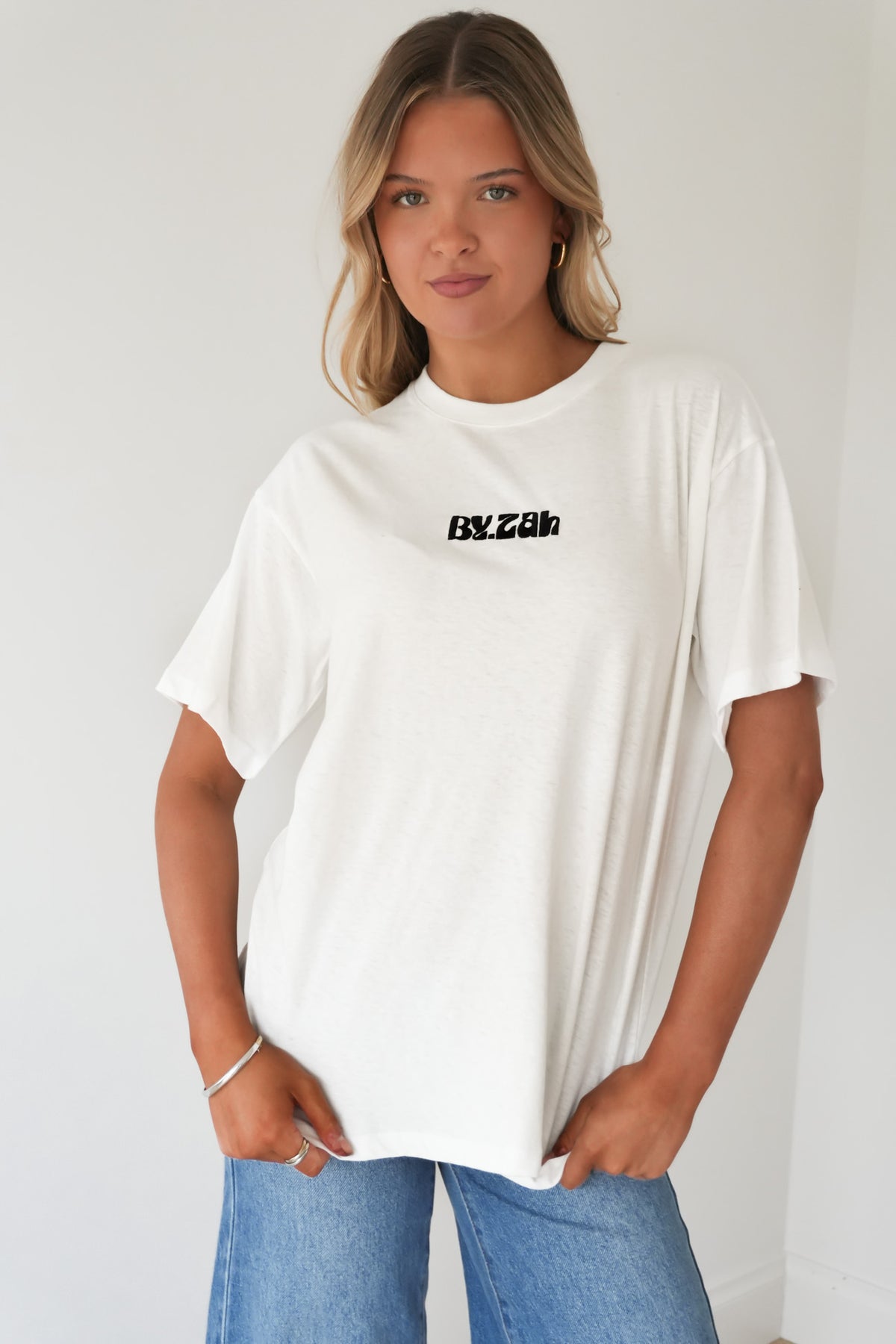 ZAH ZAH Logo Tee White Black